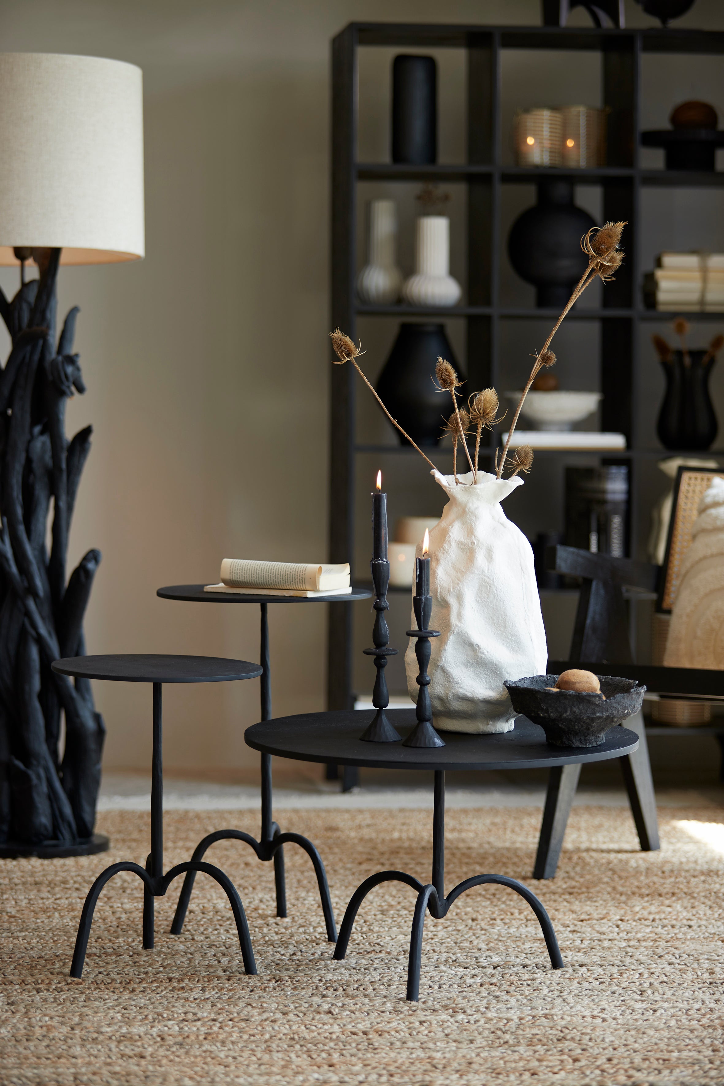 Matt Black Tall Candle Holder - 2 Sizes Available