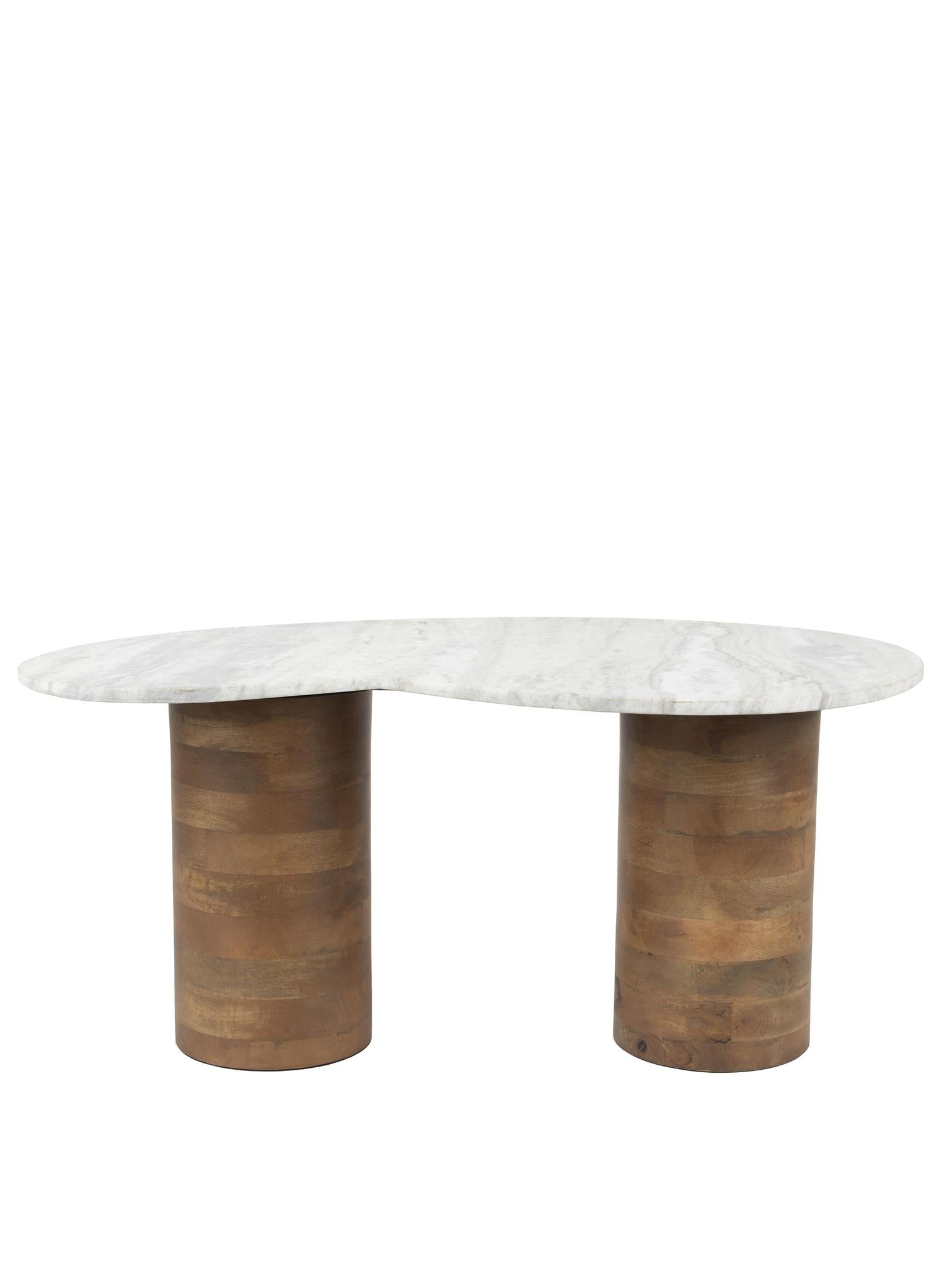 Peli Marble & Mango Wood Coffee Table