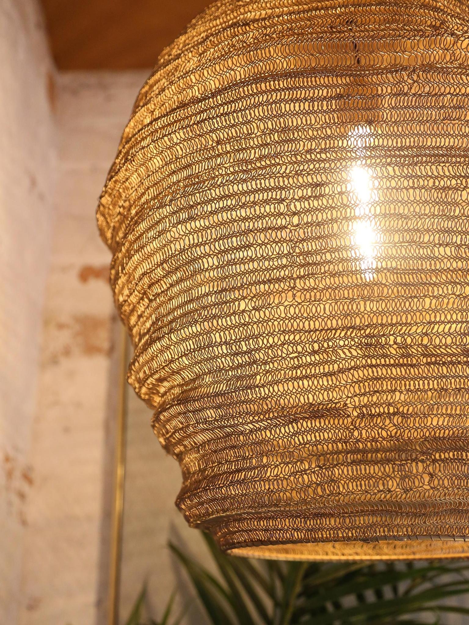 Medium Lena Pendant Lamp - Brass/Black