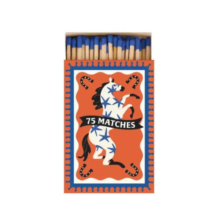 A Dopo Boxed Matches Horse Blue - 75 Matches (9.6 cm)