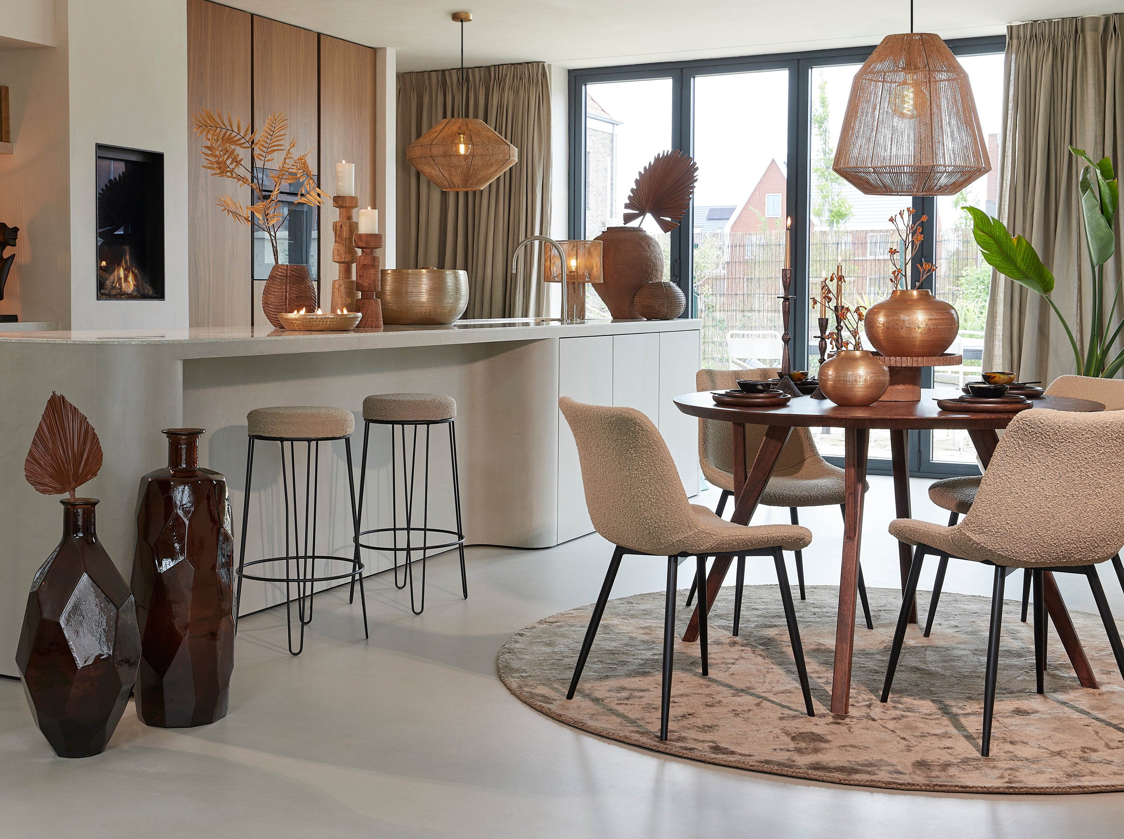 Quenza Dark Brown Acacia Wooden Dining Table - 2 Sizes Available