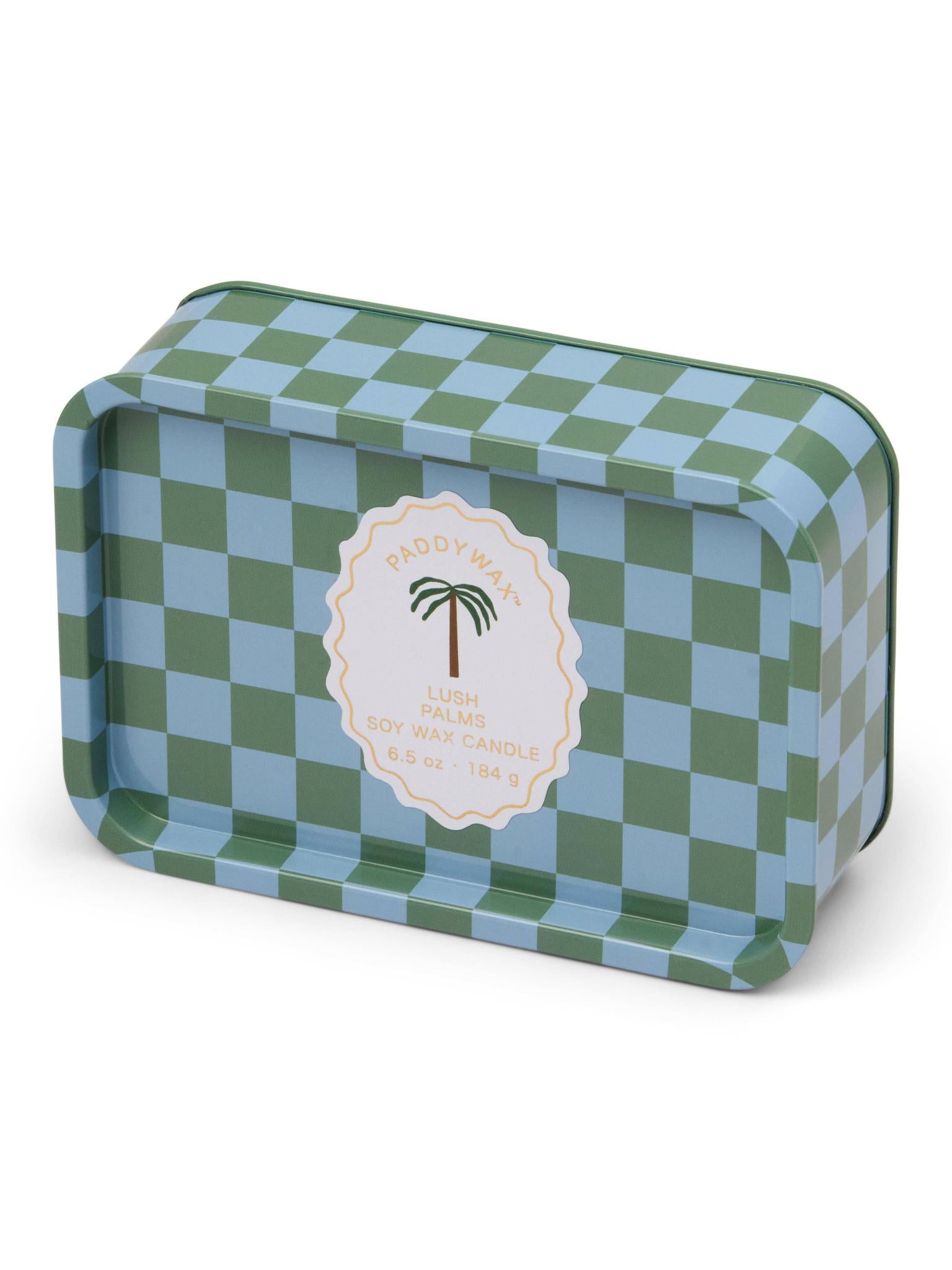 Adopo Palm Printed Tin Candle - Lush Palms