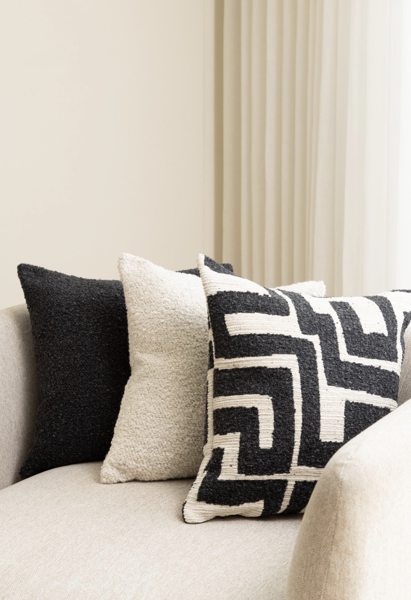 Zephyr Charcoal & Cream Cushion