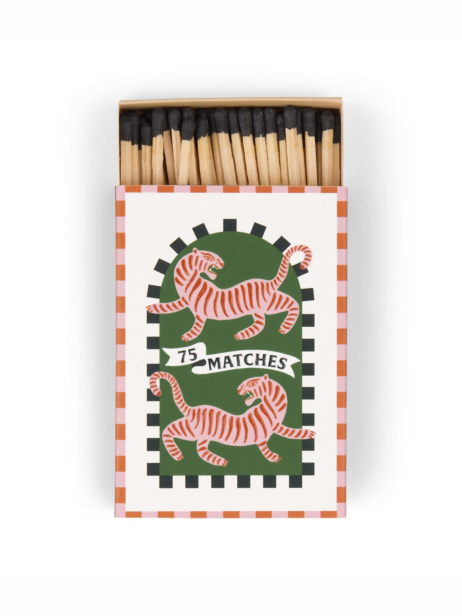 Adopo Boxed Matches "Tiger" Black - 75 matches (9.6 CM)