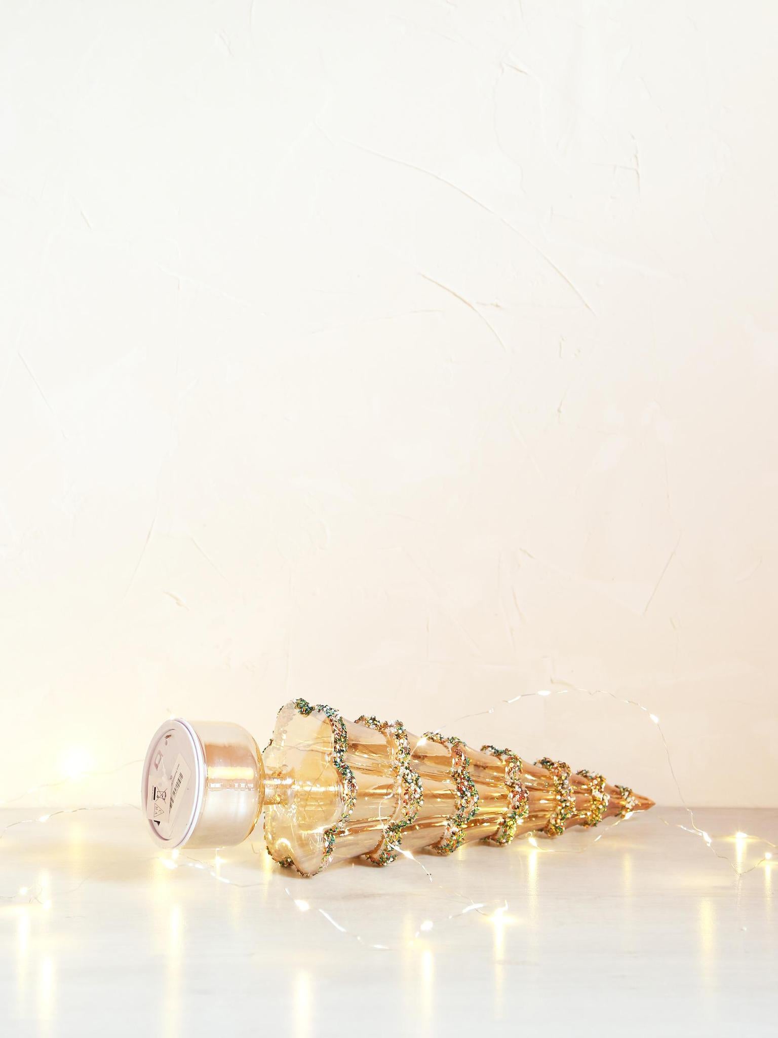 Amber decorative rotating tree