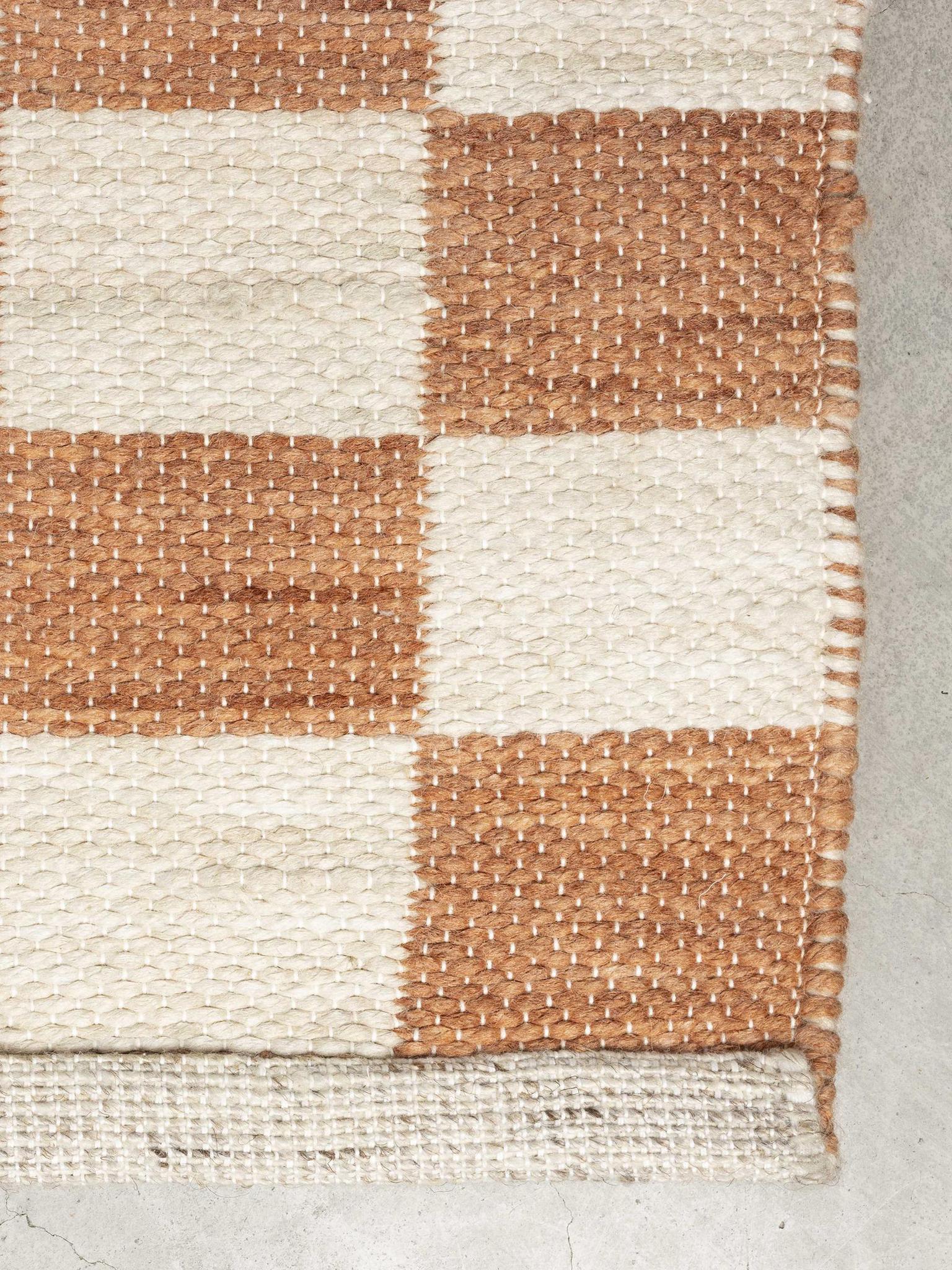 Checker Rug - Rust, Beige