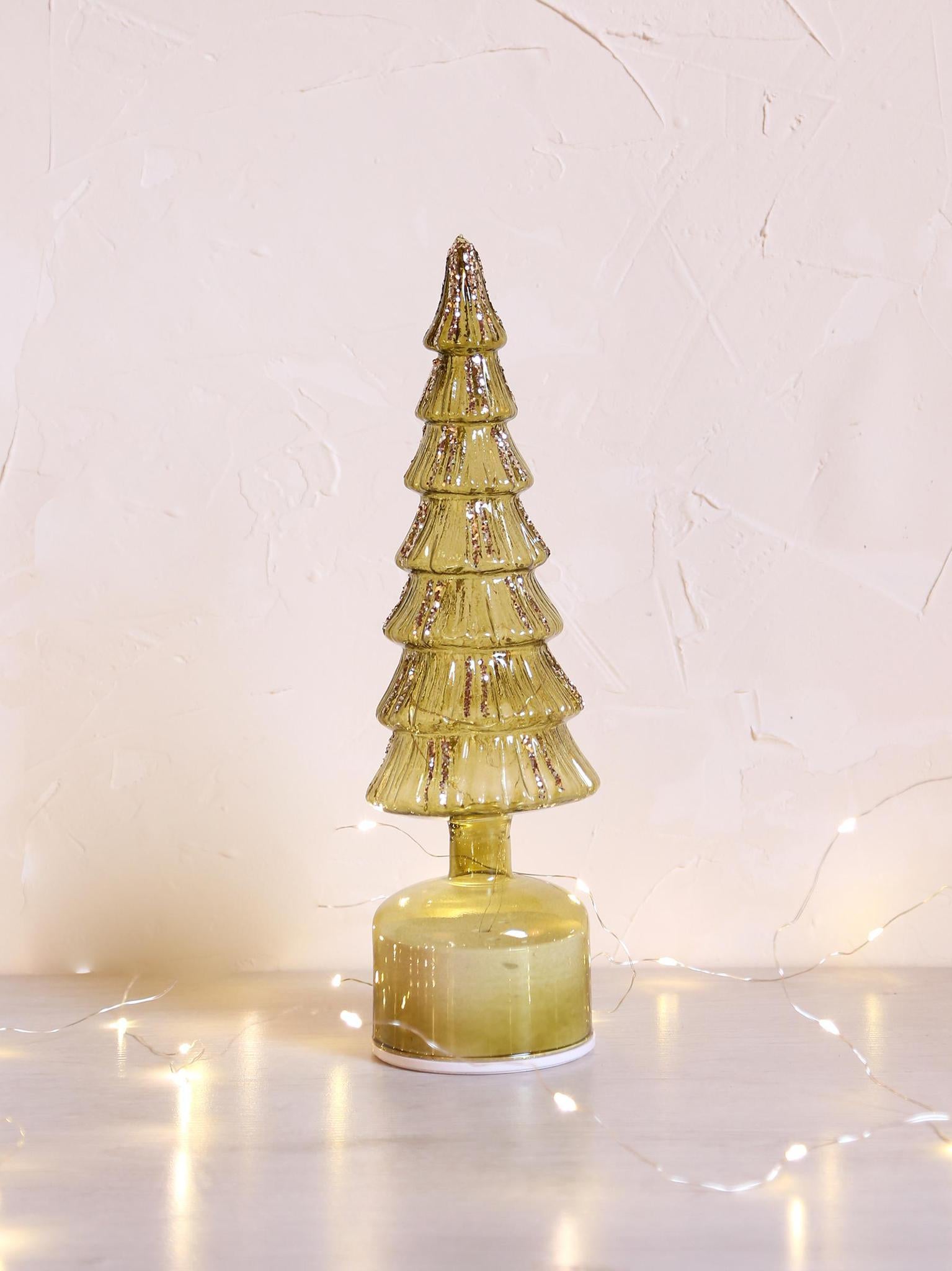 Glass Decorative Tree Ornament - Sage