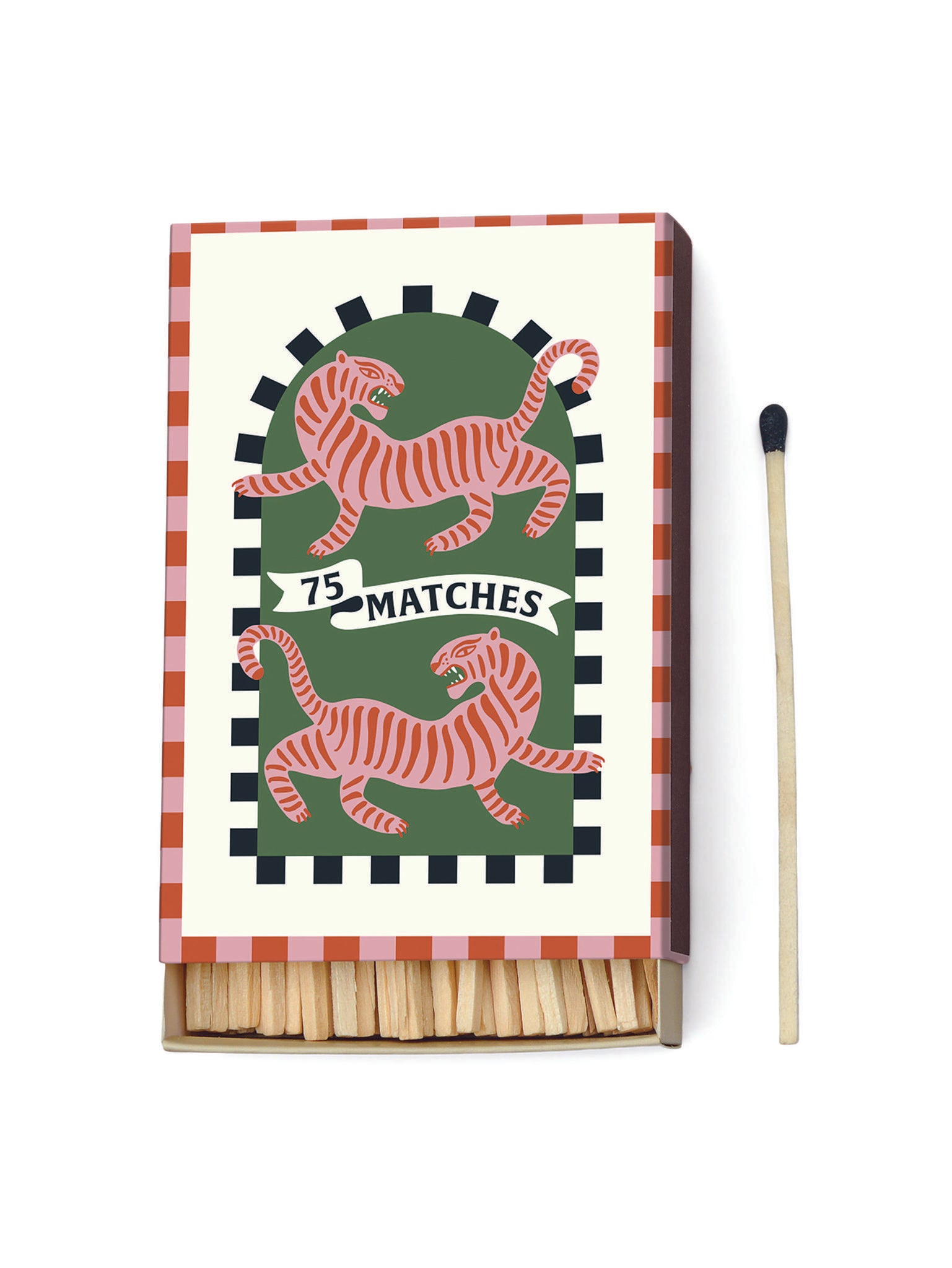 Adopo Boxed Matches "Tiger" Black - 75 matches (9.6 CM)