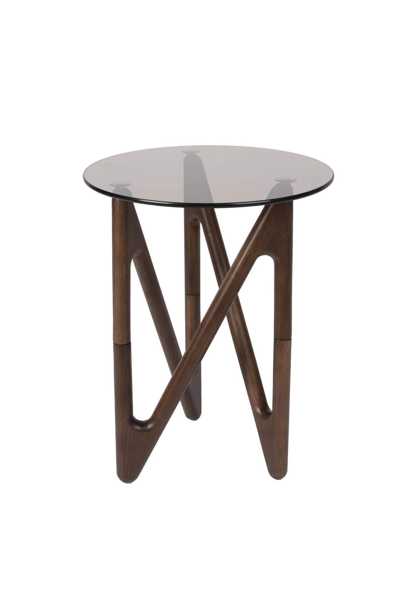 Naia Oak & Glass Side Table