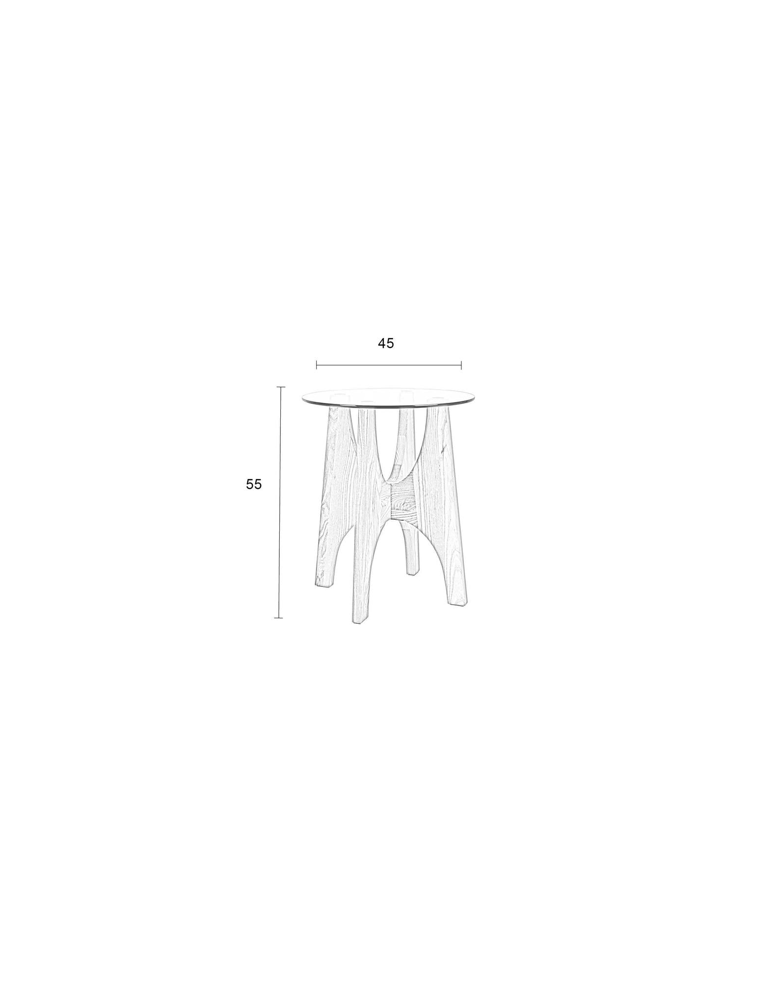 Kobe Ash Wood & Glass Coffee/Side Table - 2 Sizes Available