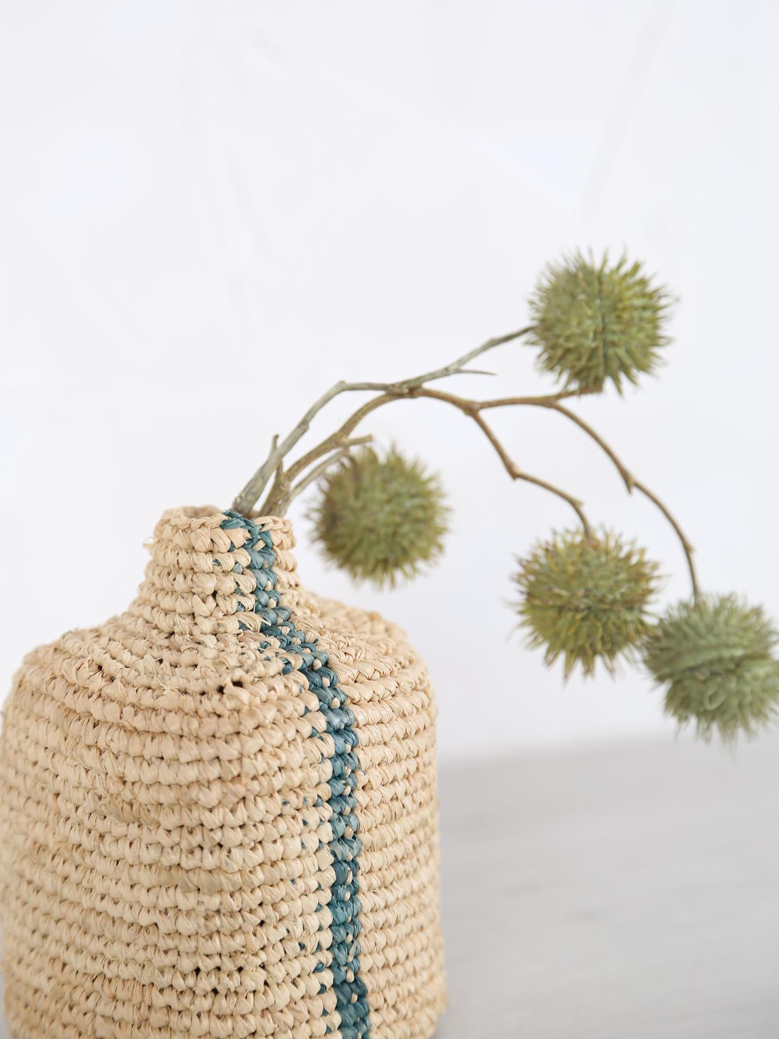 Small Woven Vertical Striped Bud/Bottle Vase