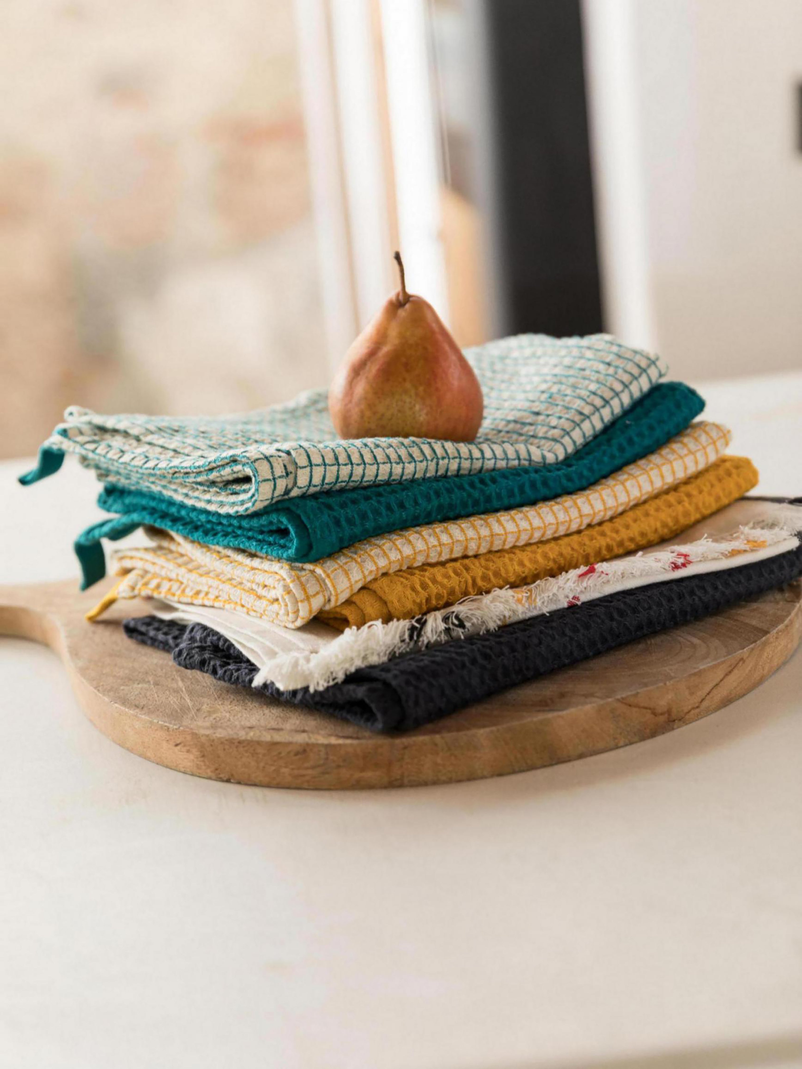 Mumba Waffle Texture Kitchen Tea Towel - Tournesol