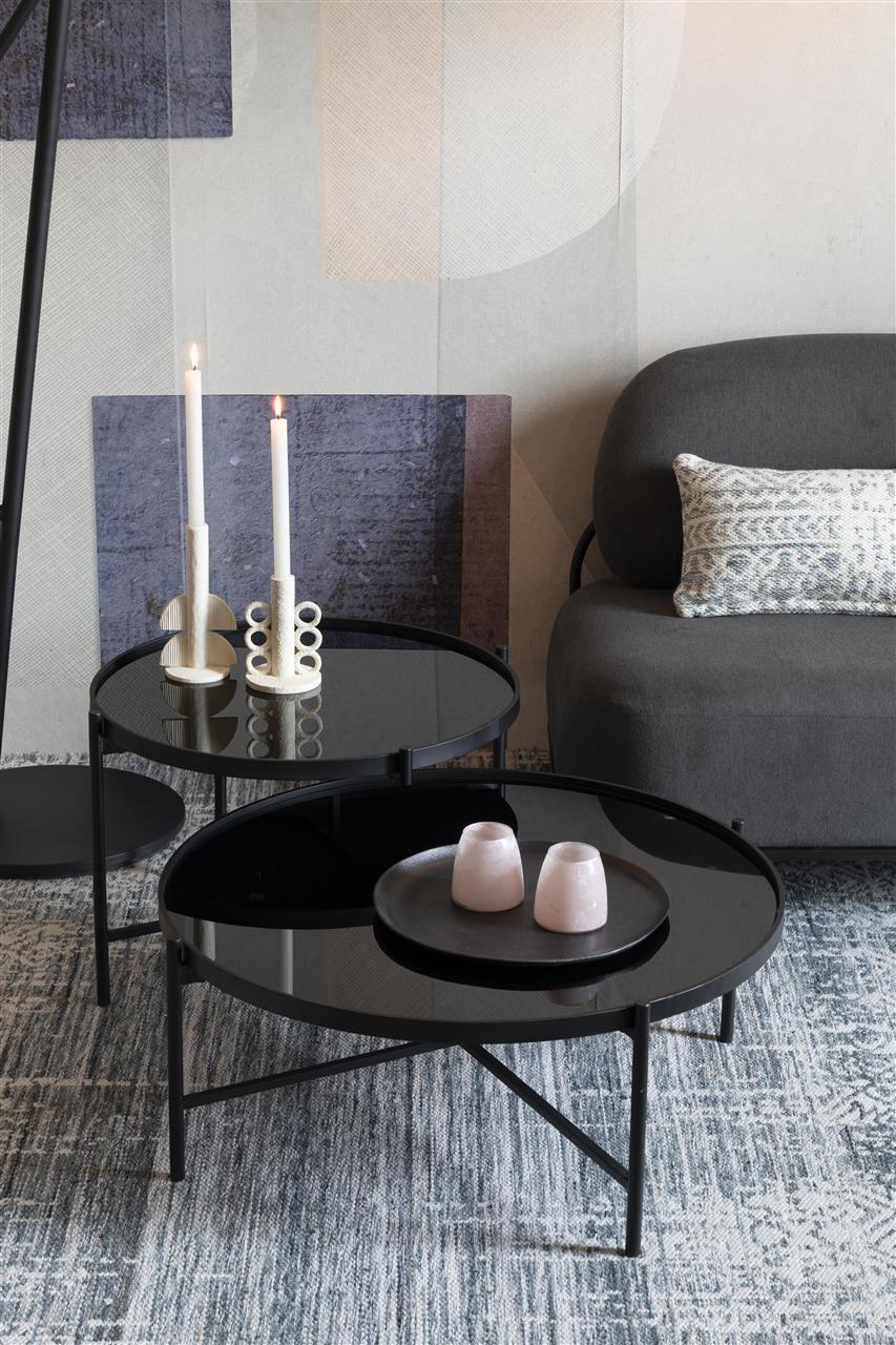 Li Glass & Metal Coffee Table