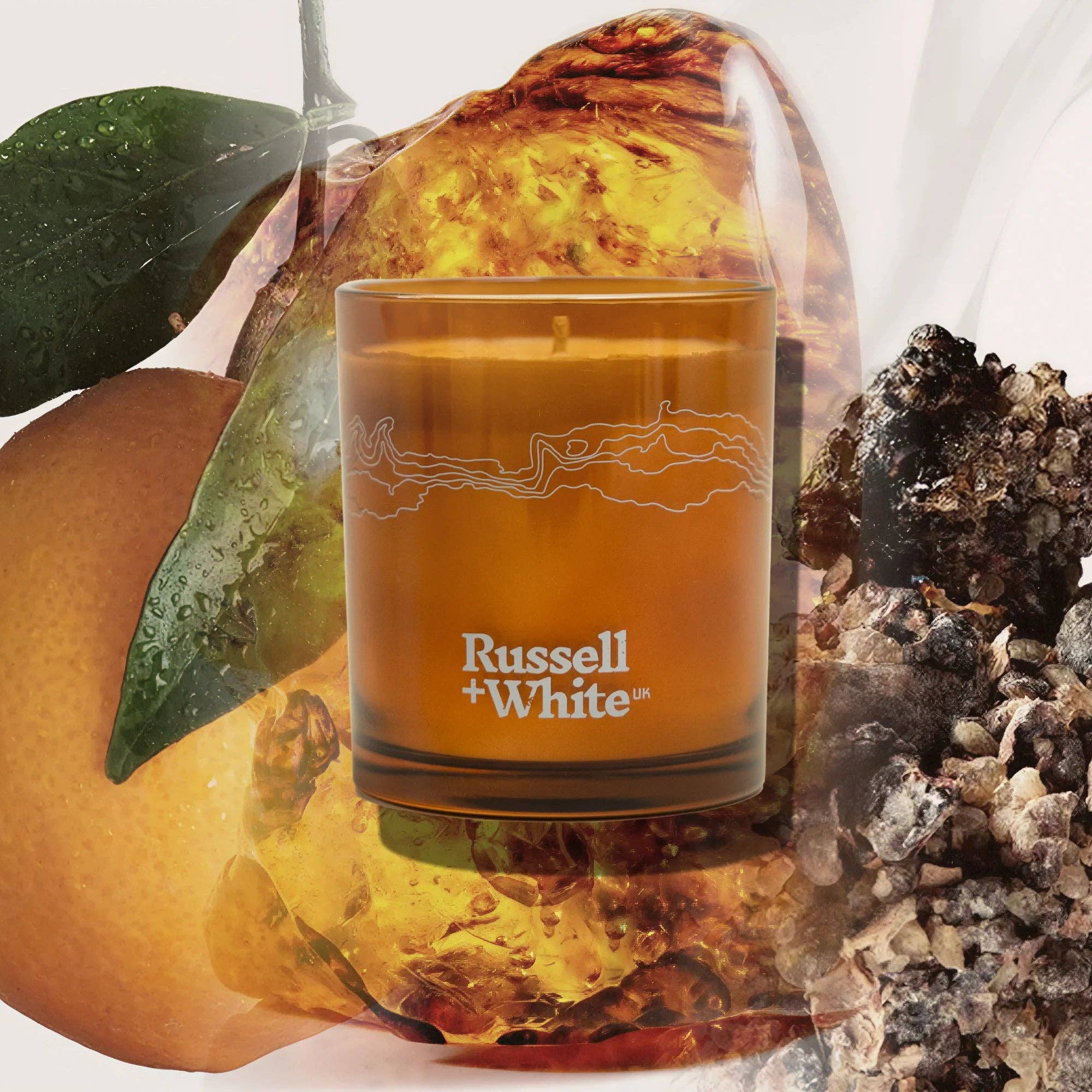 Mystice Soy Wax Scented Candle - Orange Rind, Amber, Frankincense