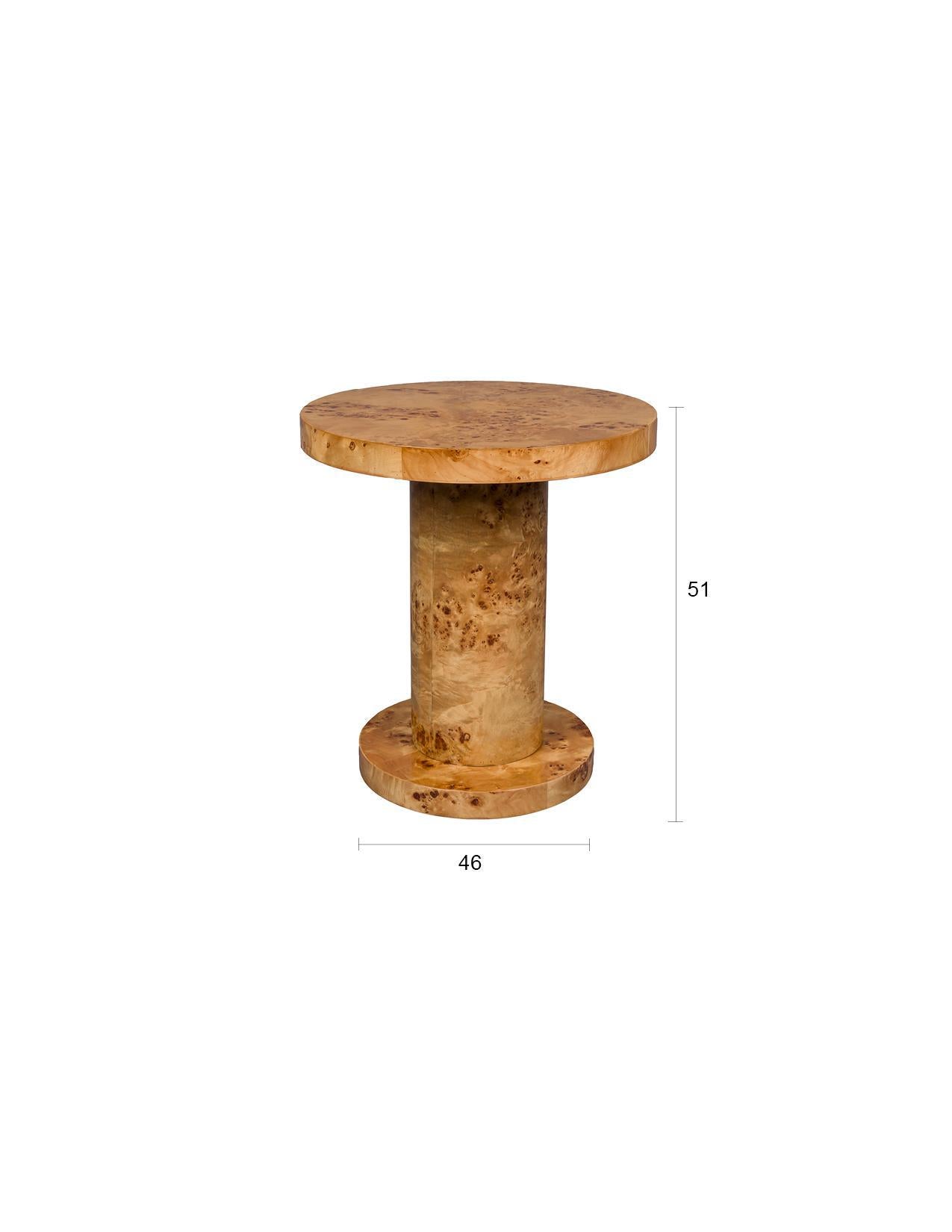 Quinn Side Table - Burl Wood