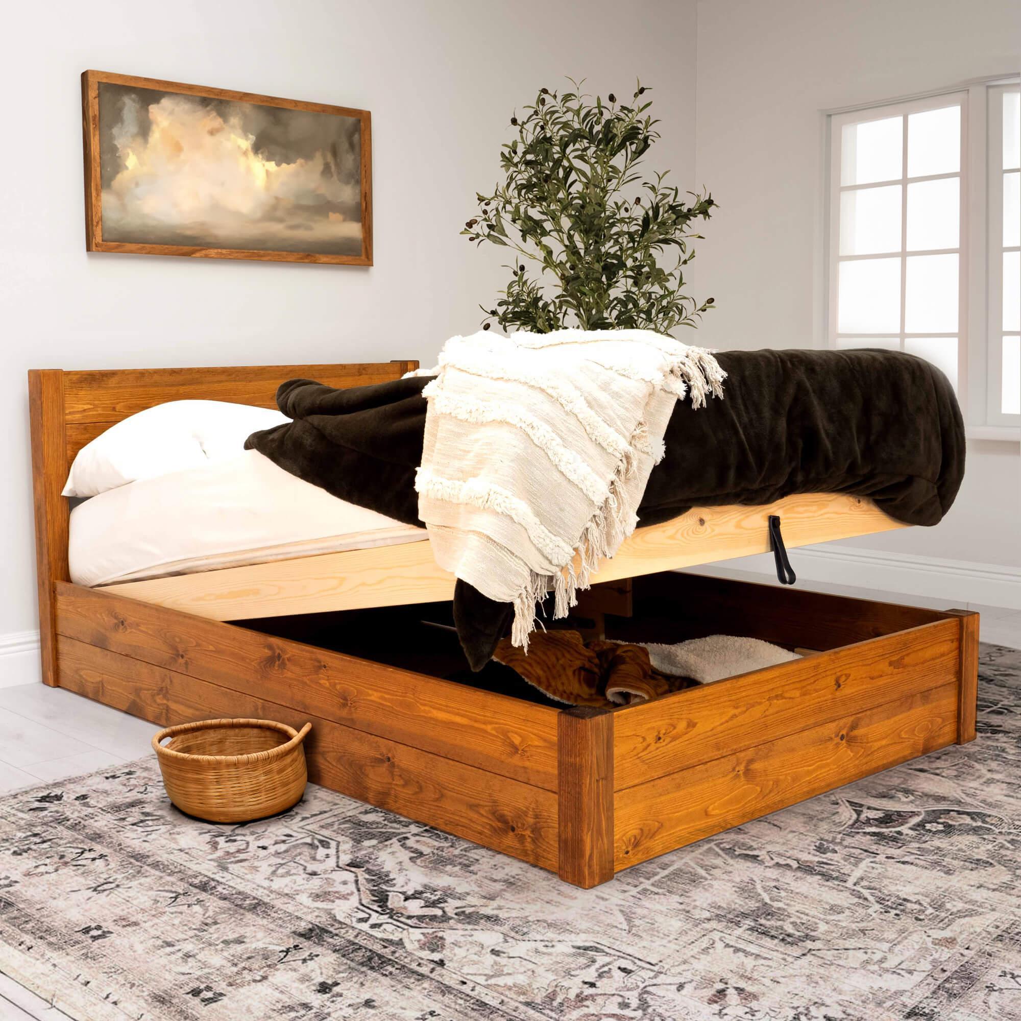 Model 05 - Handmade Wooden Ottoman Bed - Colour And Size Options available