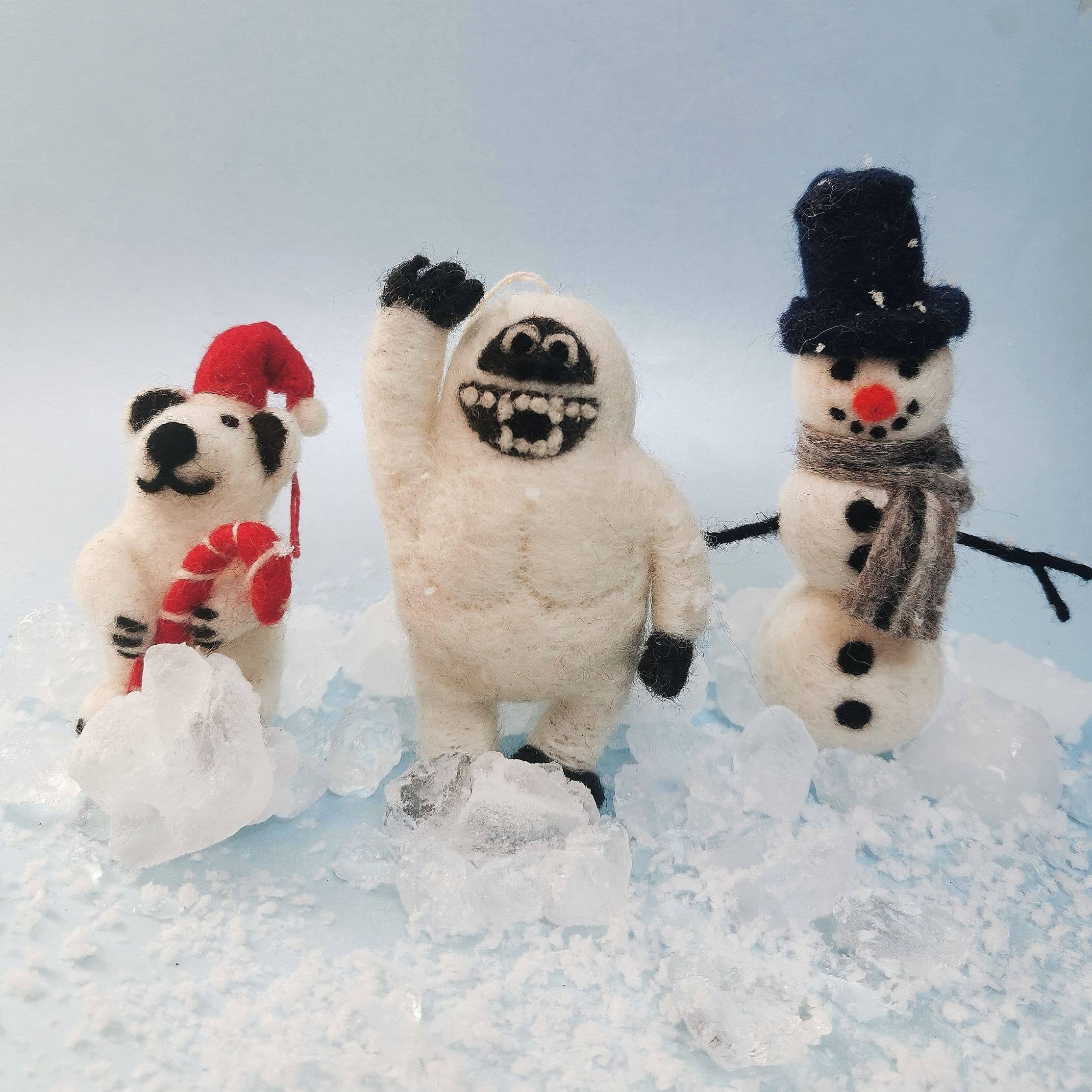 Handmade Felt William Snowman Biodegradable Hanging Decorati