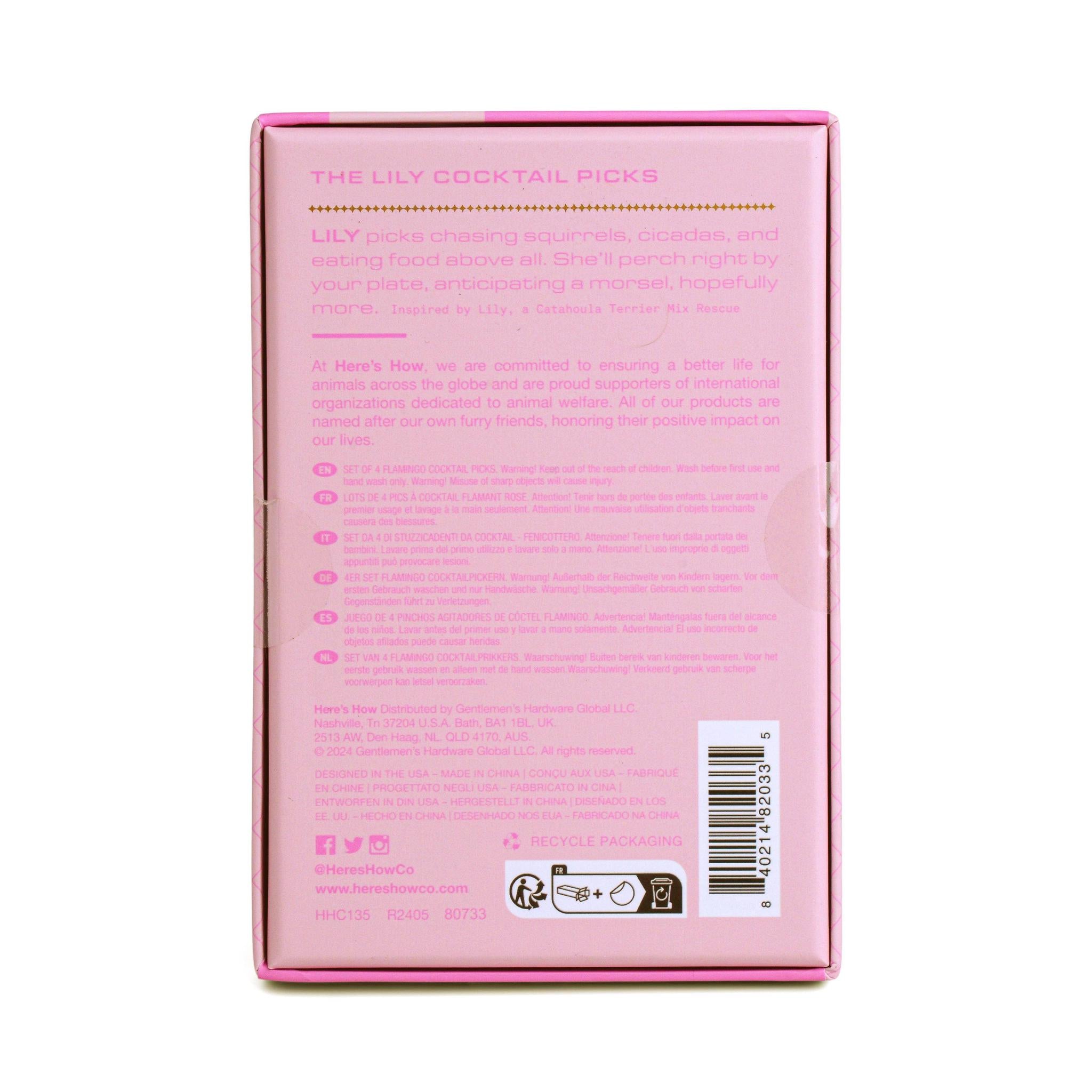 The Lily Flamingo Cocktail Picks Set of 4