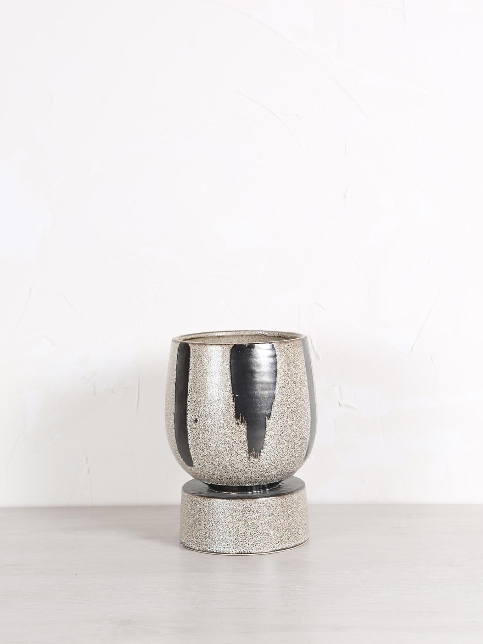 Layiah Ceramic Striped Pot Large