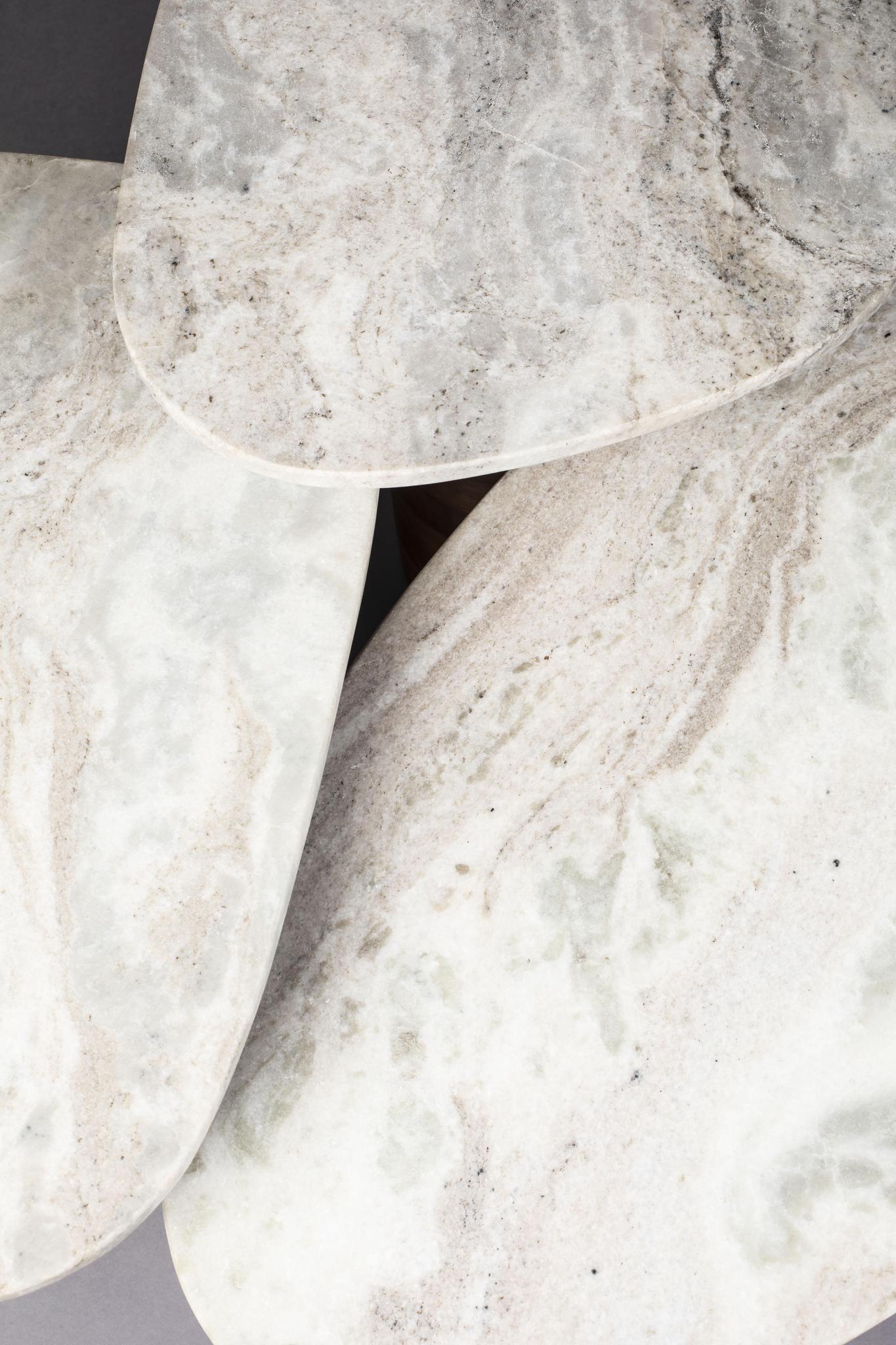 Suki Set of 3 Marble & Mango Wood Side Tables