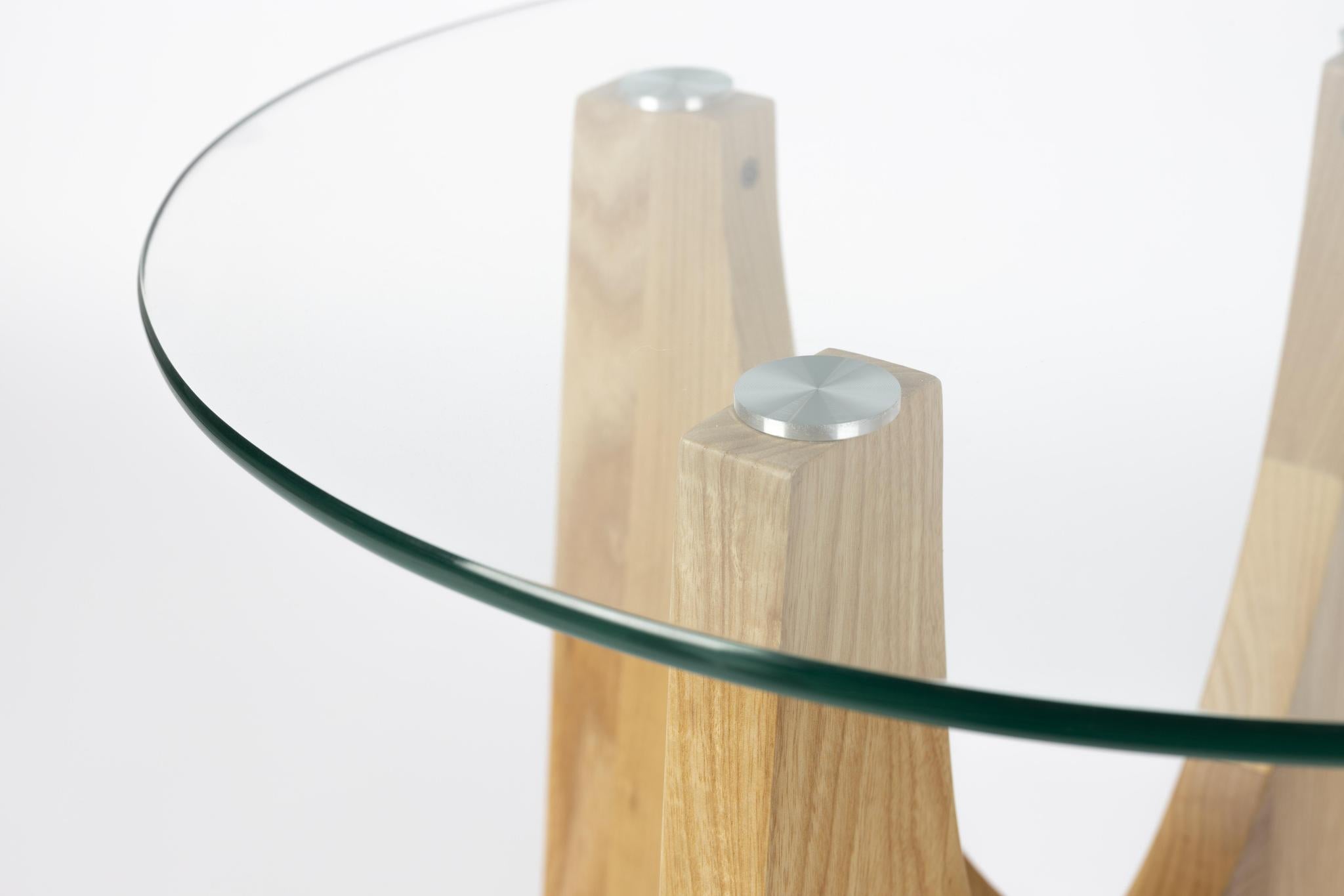 Kobe Ash Wood & Glass Coffee/Side Table - 2 Sizes Available