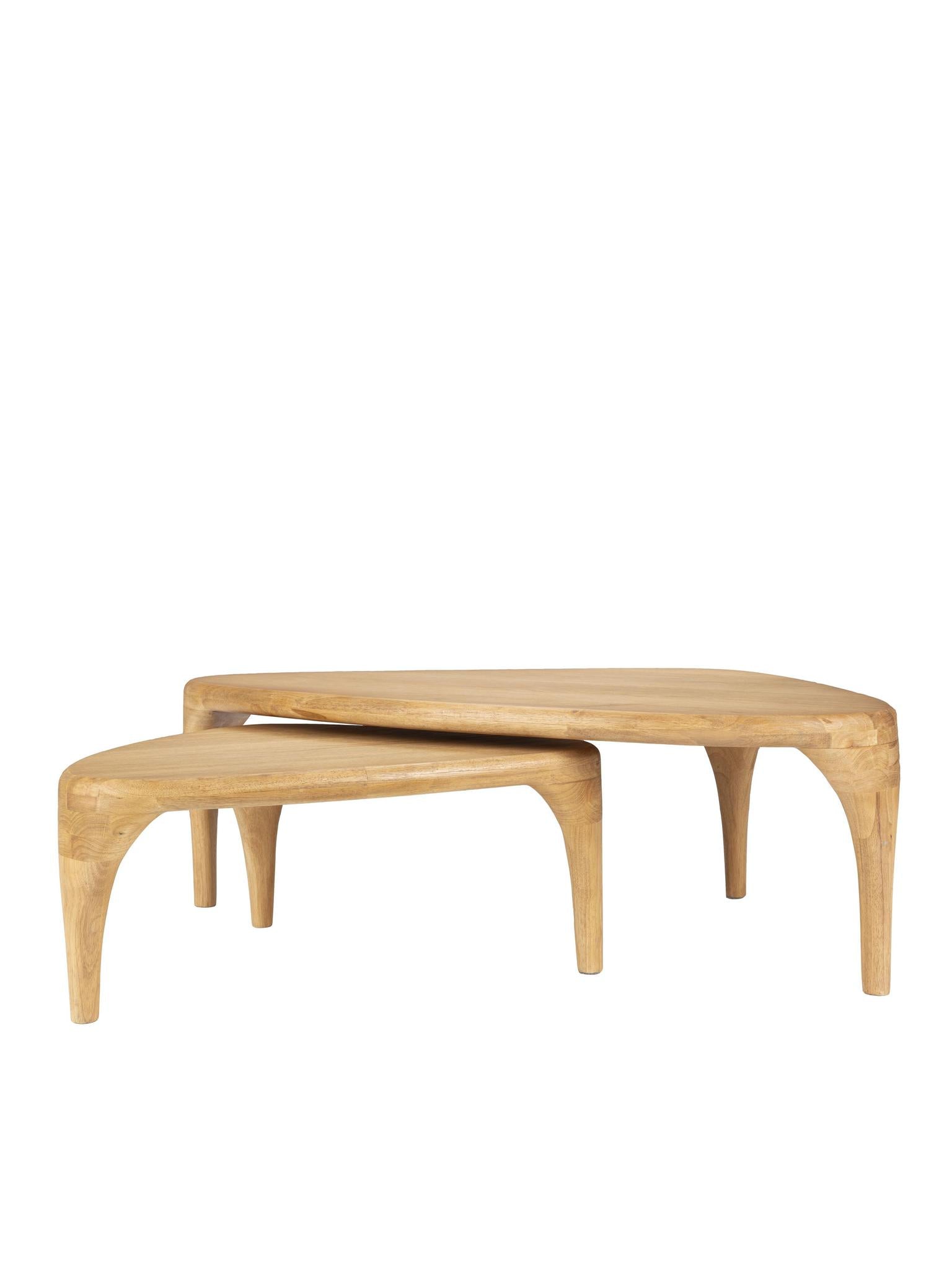 Isla Set of 2 Solid Wood Coffee Tables - 2 Colours Available