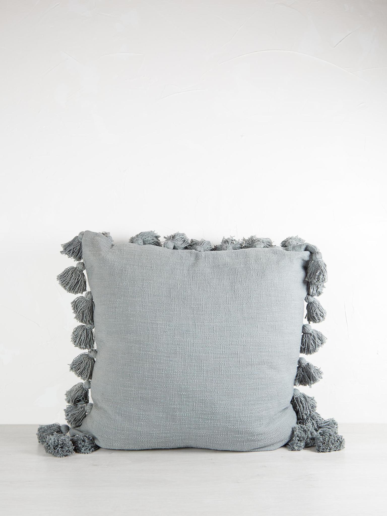 Emerald Cushion With Tassels