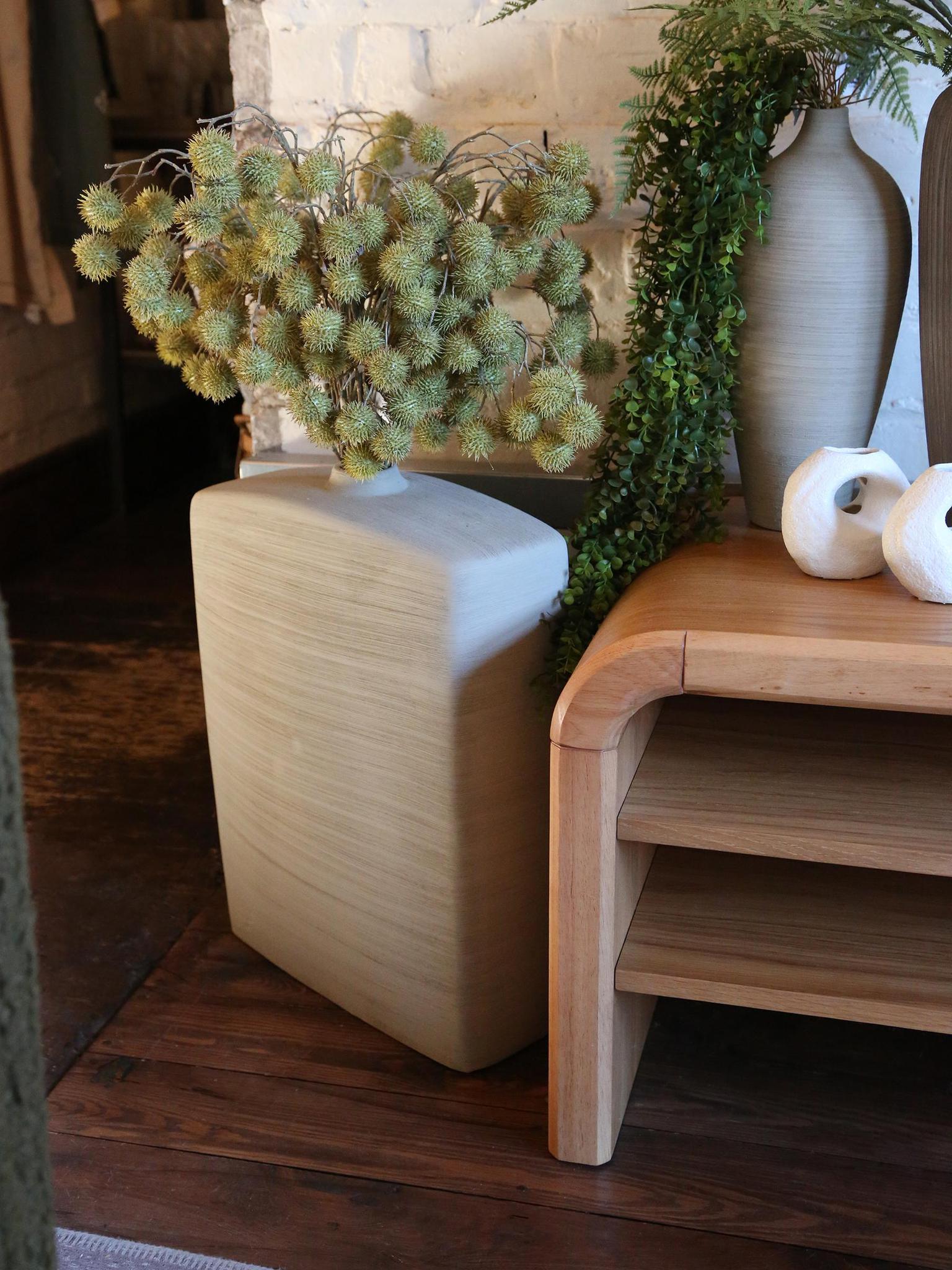 Janettee Rectangle Shaped Vase - Beige