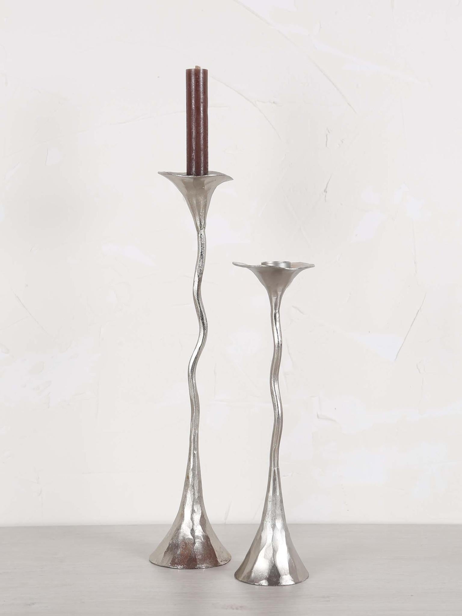 Cala candlestick - Large - Silver