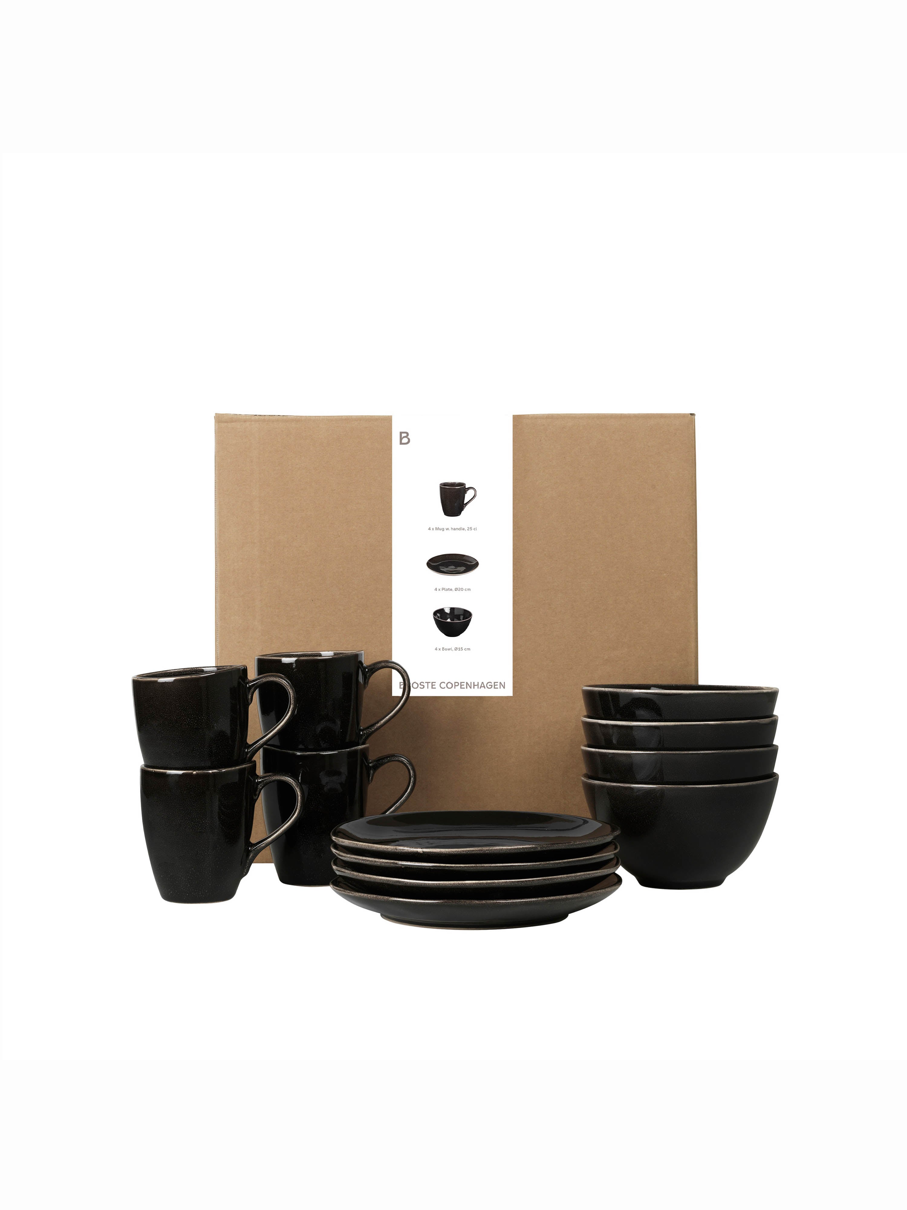 Broste Nordic Coal Breakfast Set For Four - 12 Pieces