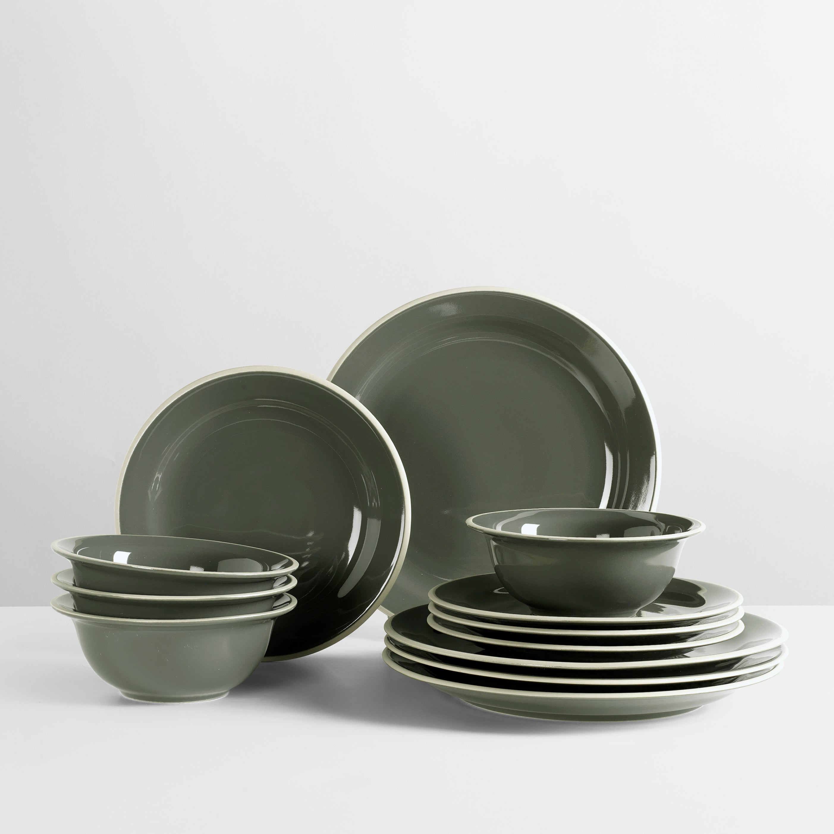 Taverna Green Glazed Stoneware Dessert/Lunch Plate