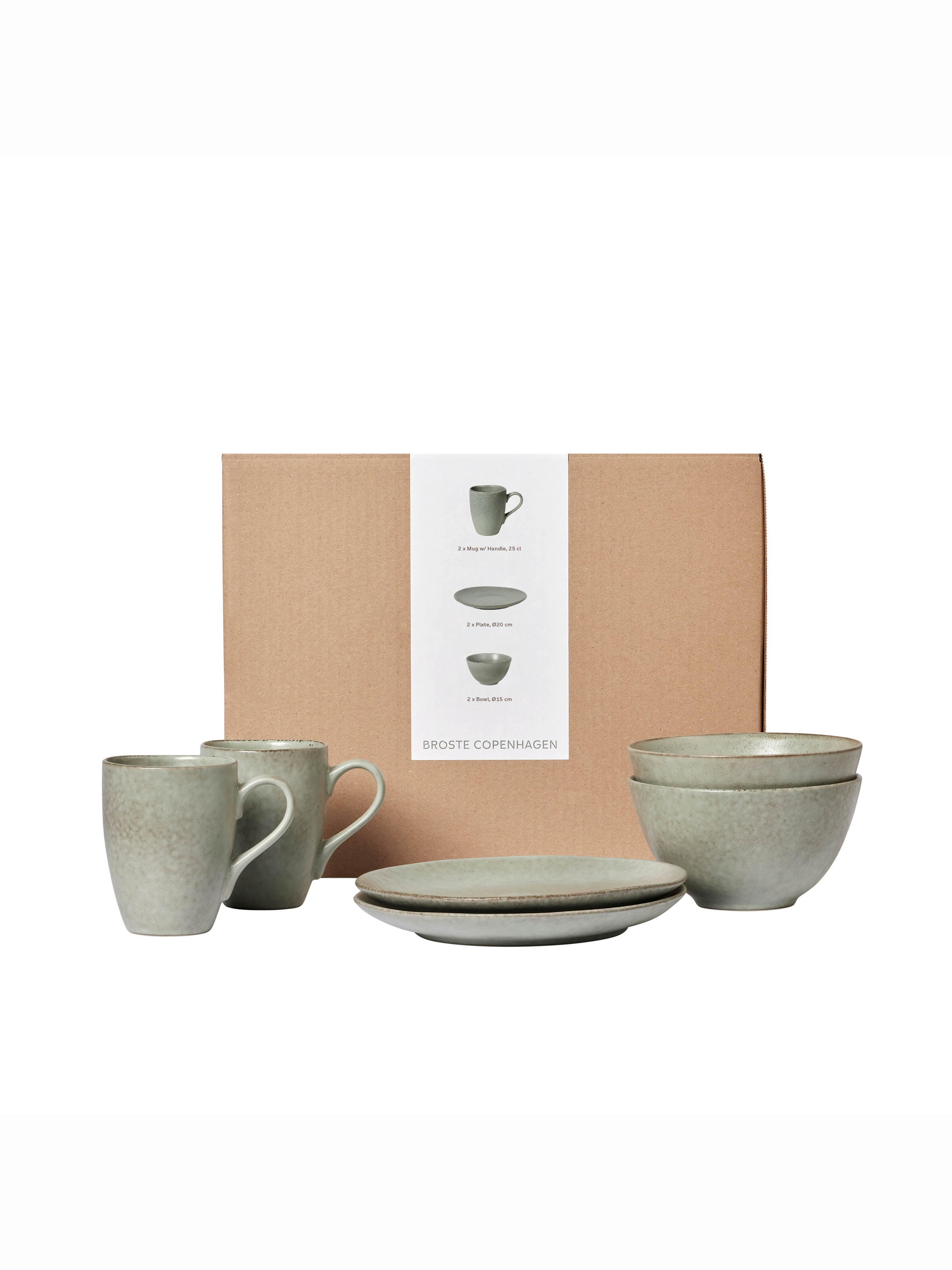Broste Nordic Marsh Breakfast Set For Two - 6 Pieces
