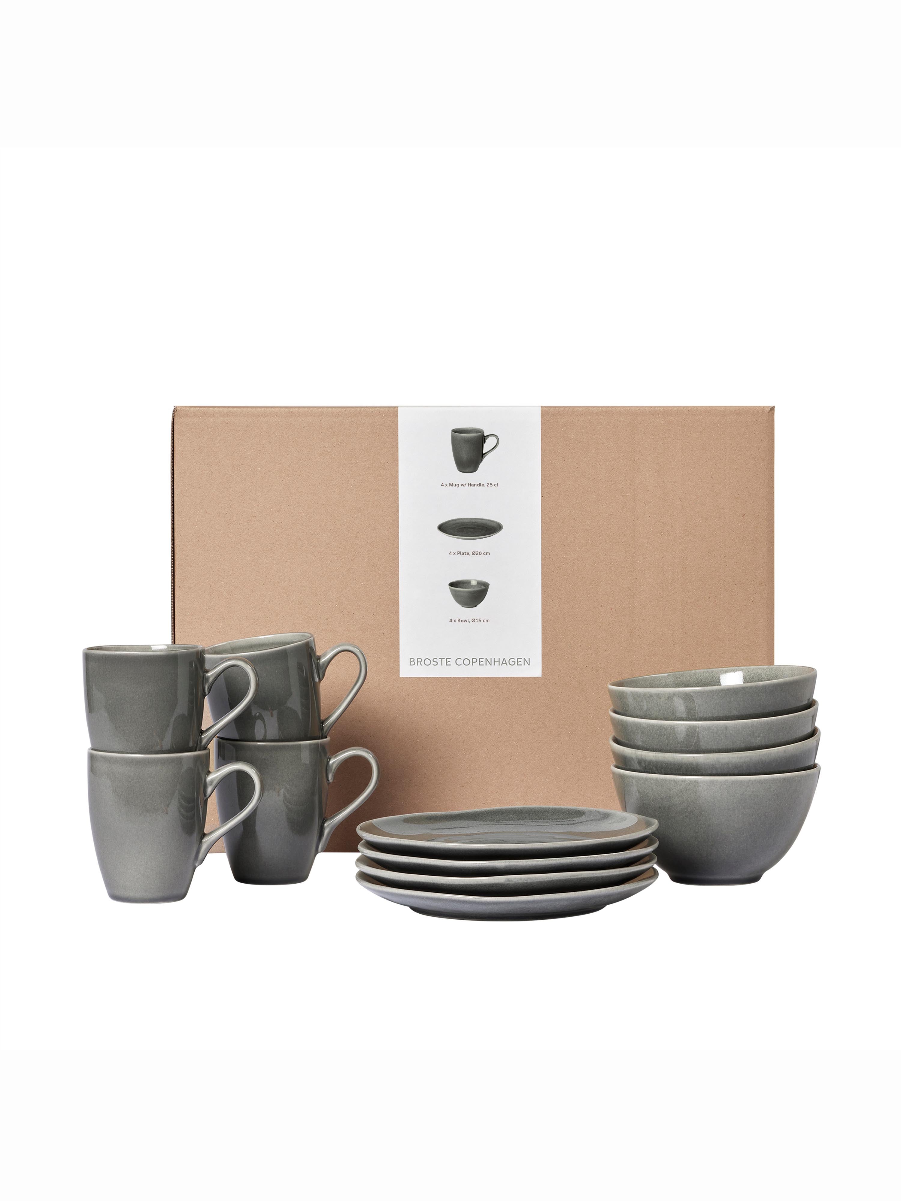 Broste Nordic Rain Breakfast Set For Four - 12 Pieces
