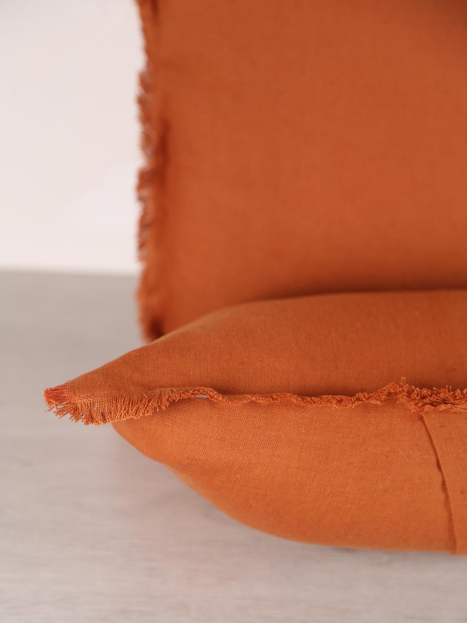 Laly Linen & Cotton Plain Cushion in Cuirve - 2 Sizes Available