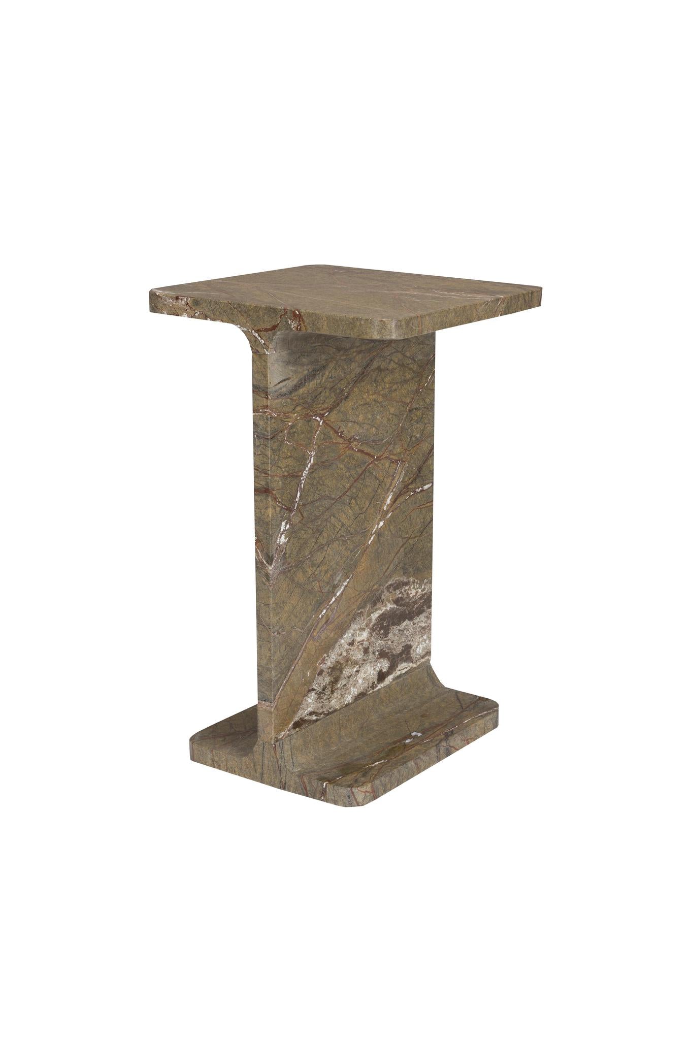 Satpura Brown Marble Side Table