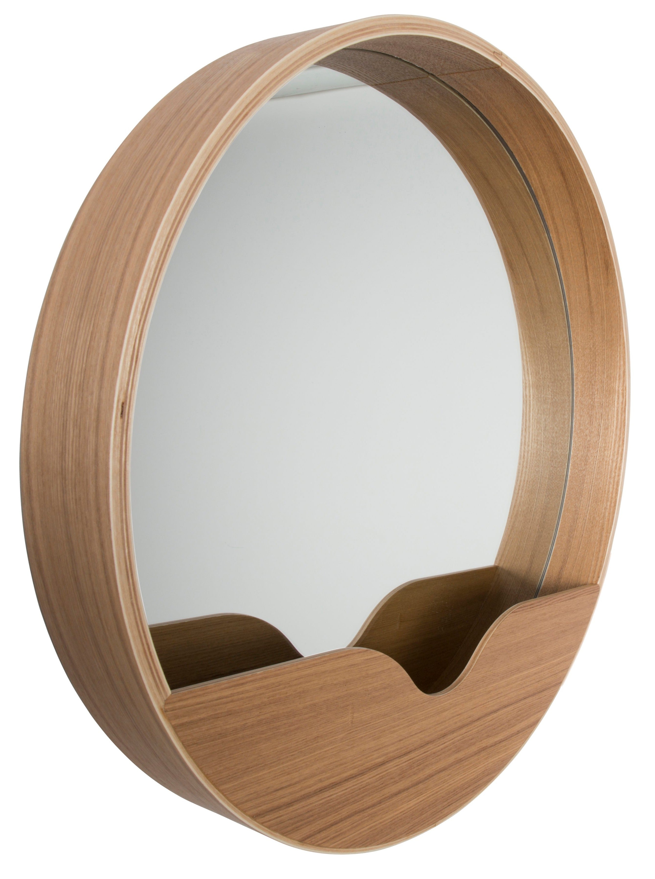 The Round Compartment Wall Mirror - Natural - 60x60x8cm