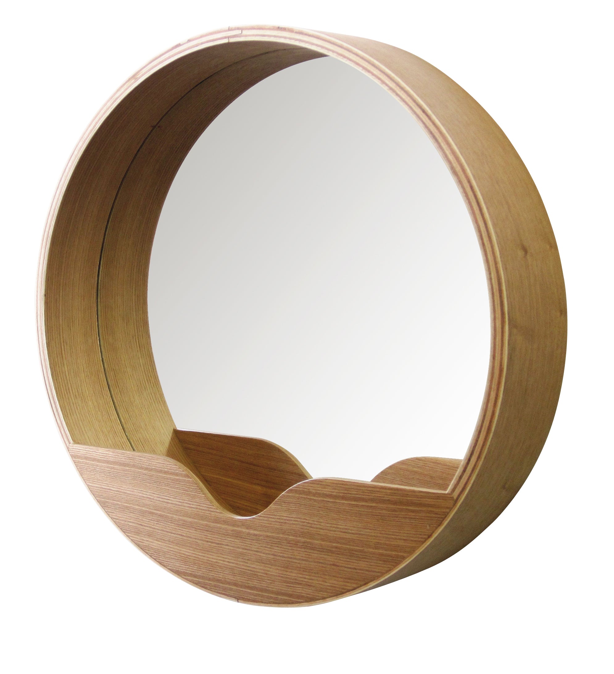 The Round Compartment Wall Mirror - Natural - 60x60x8cm