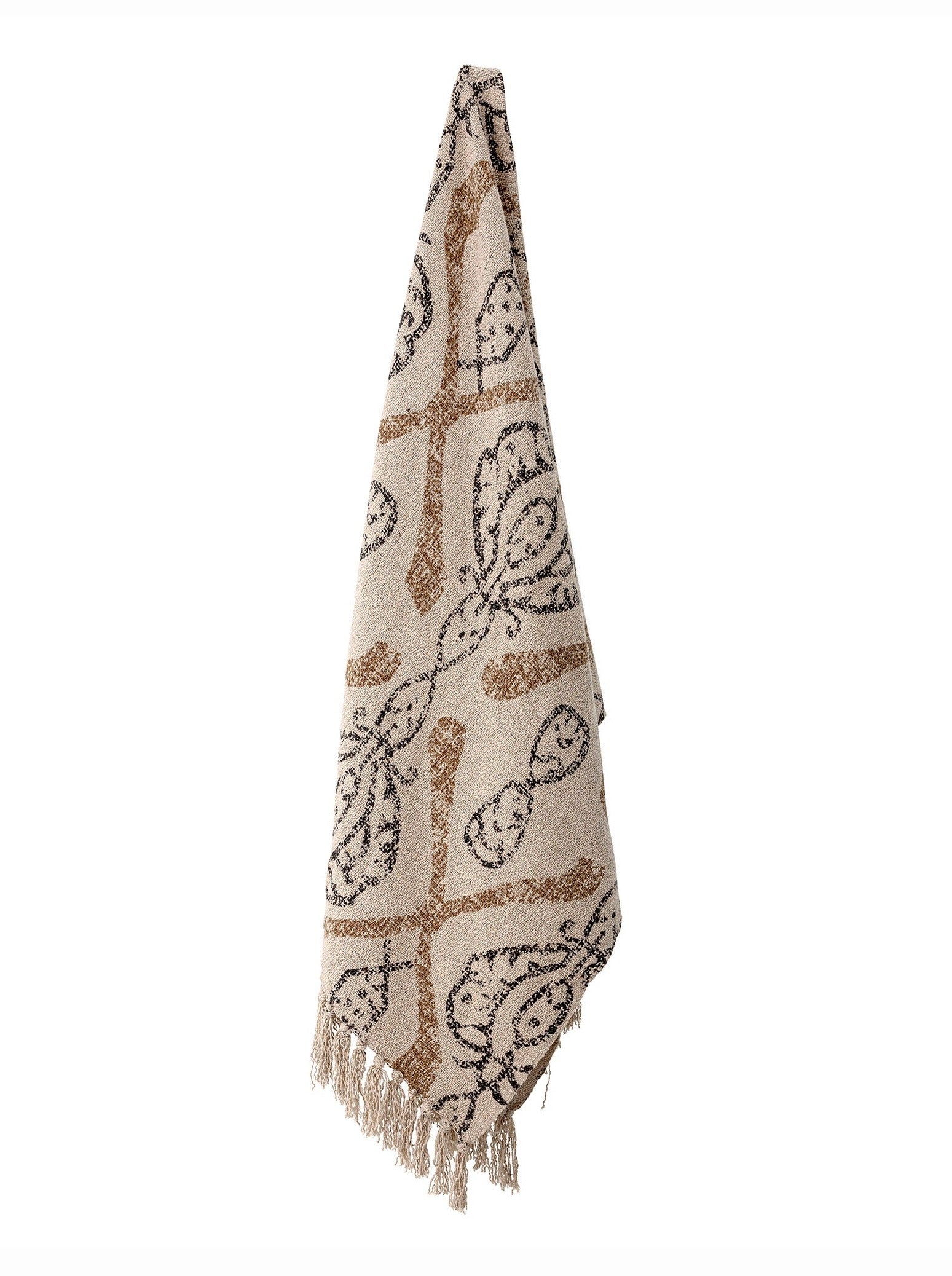 Freddy - Recycled Cotton Throw - Beige Patterned