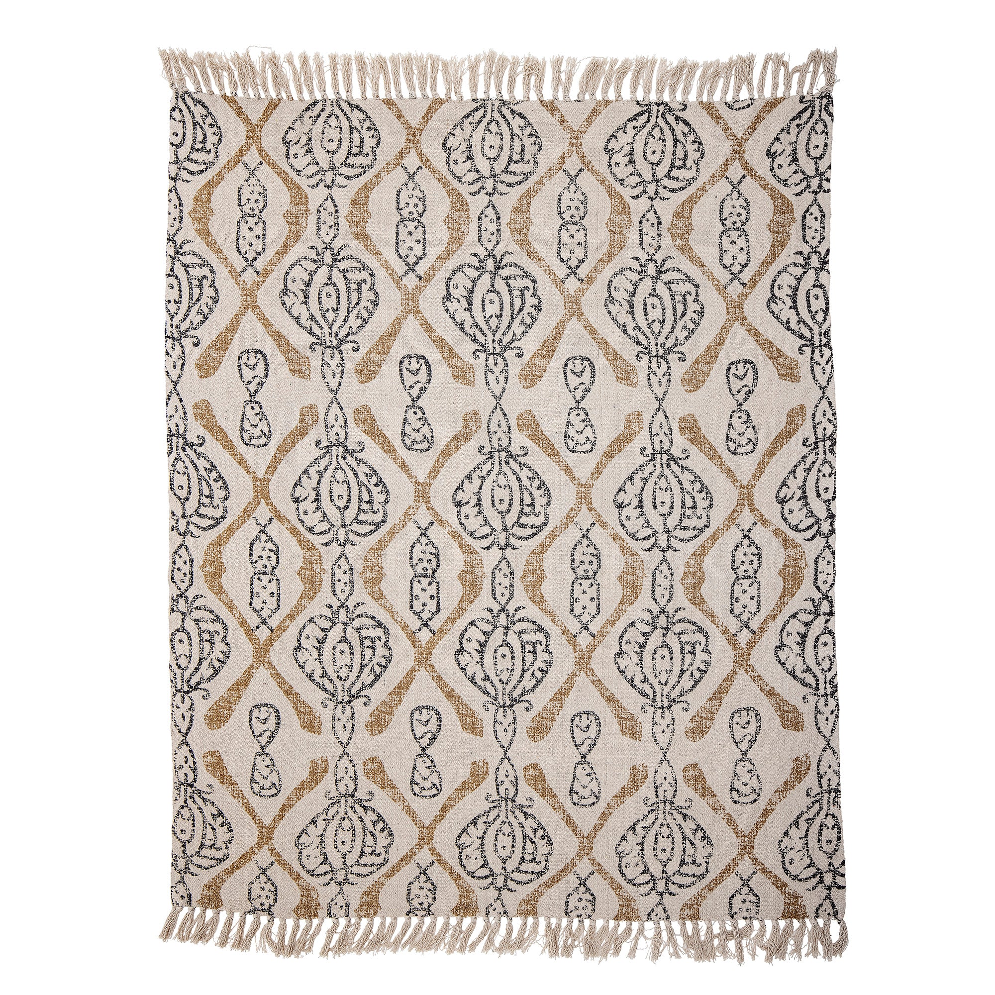 Freddy - Recycled Cotton Throw - Beige Patterned