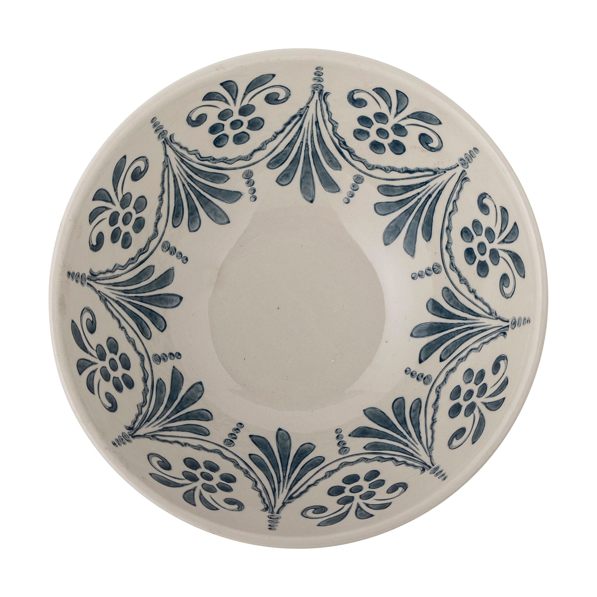 Heikki Hand Painted Stoneware Serving Bowl - Blue