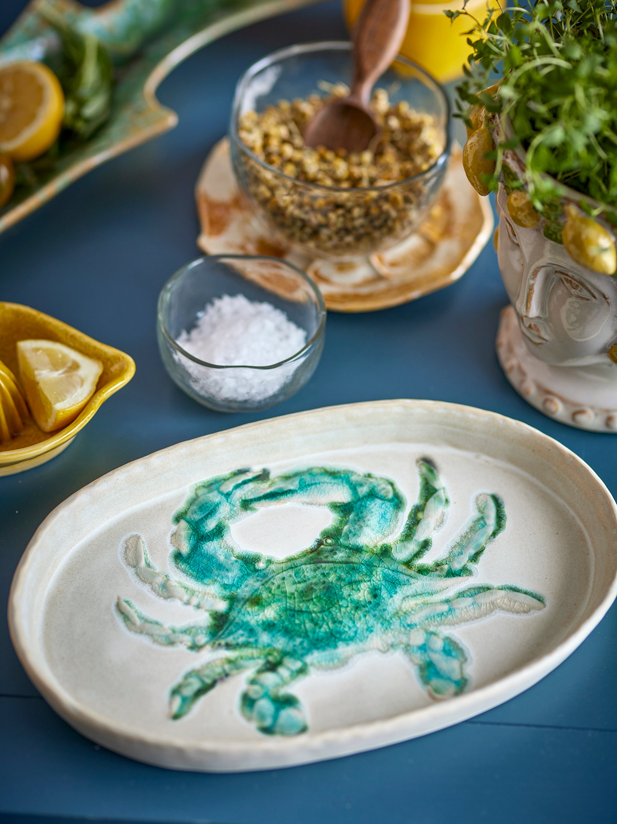 Hadden Plate - Green Crab - Stoneware
