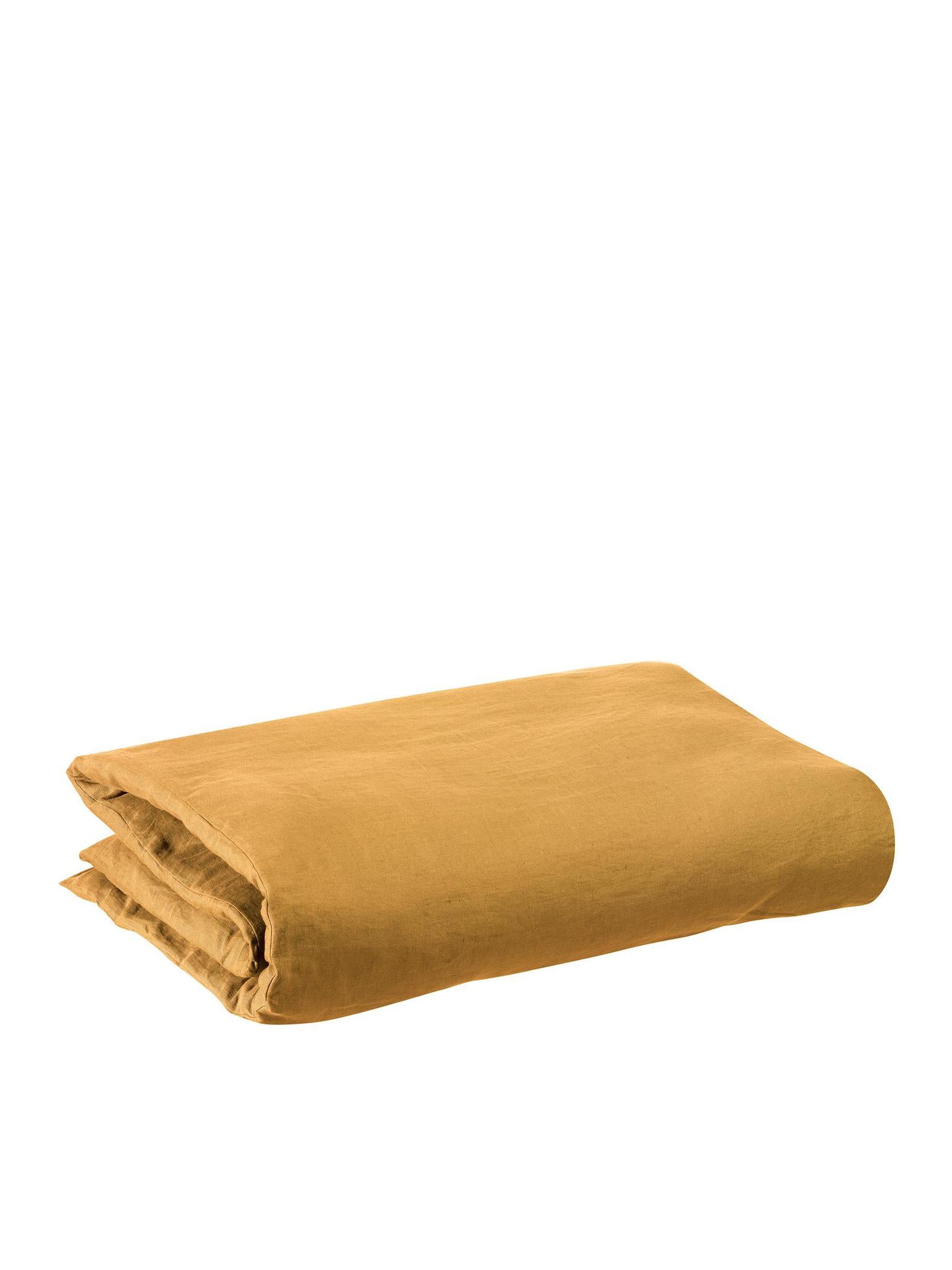 Zeff Linen King Size Duvet Cover - Ochre - 240x220cm