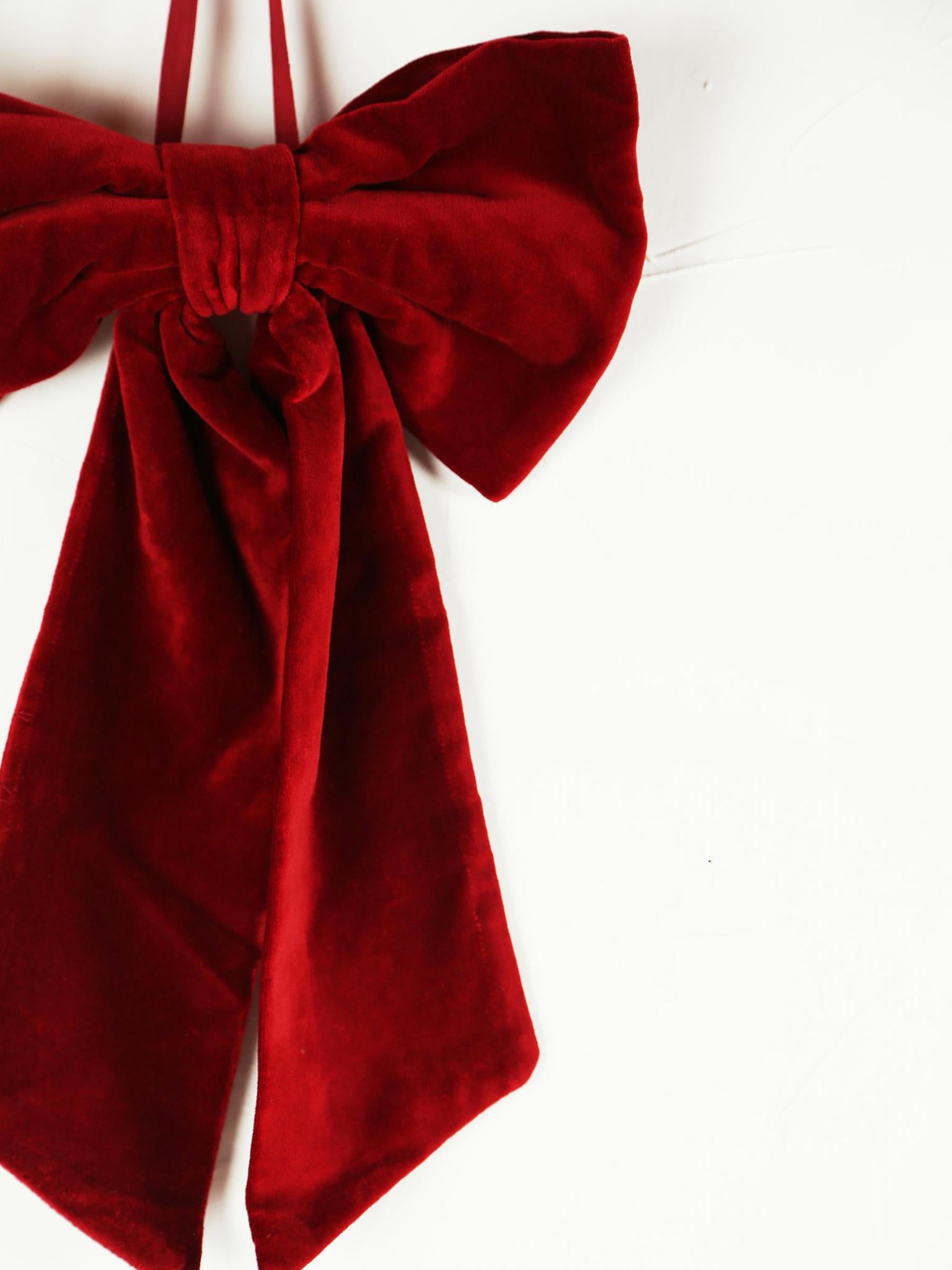 Red Velvet Hanging Bow