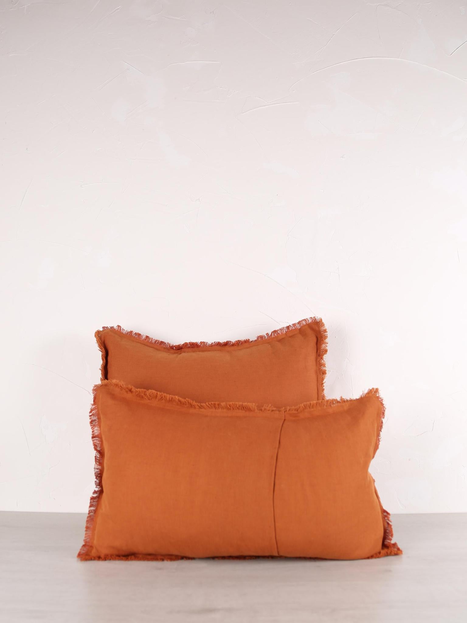 Laly Linen & Cotton Plain Cushion in Cuirve - 2 Sizes Available