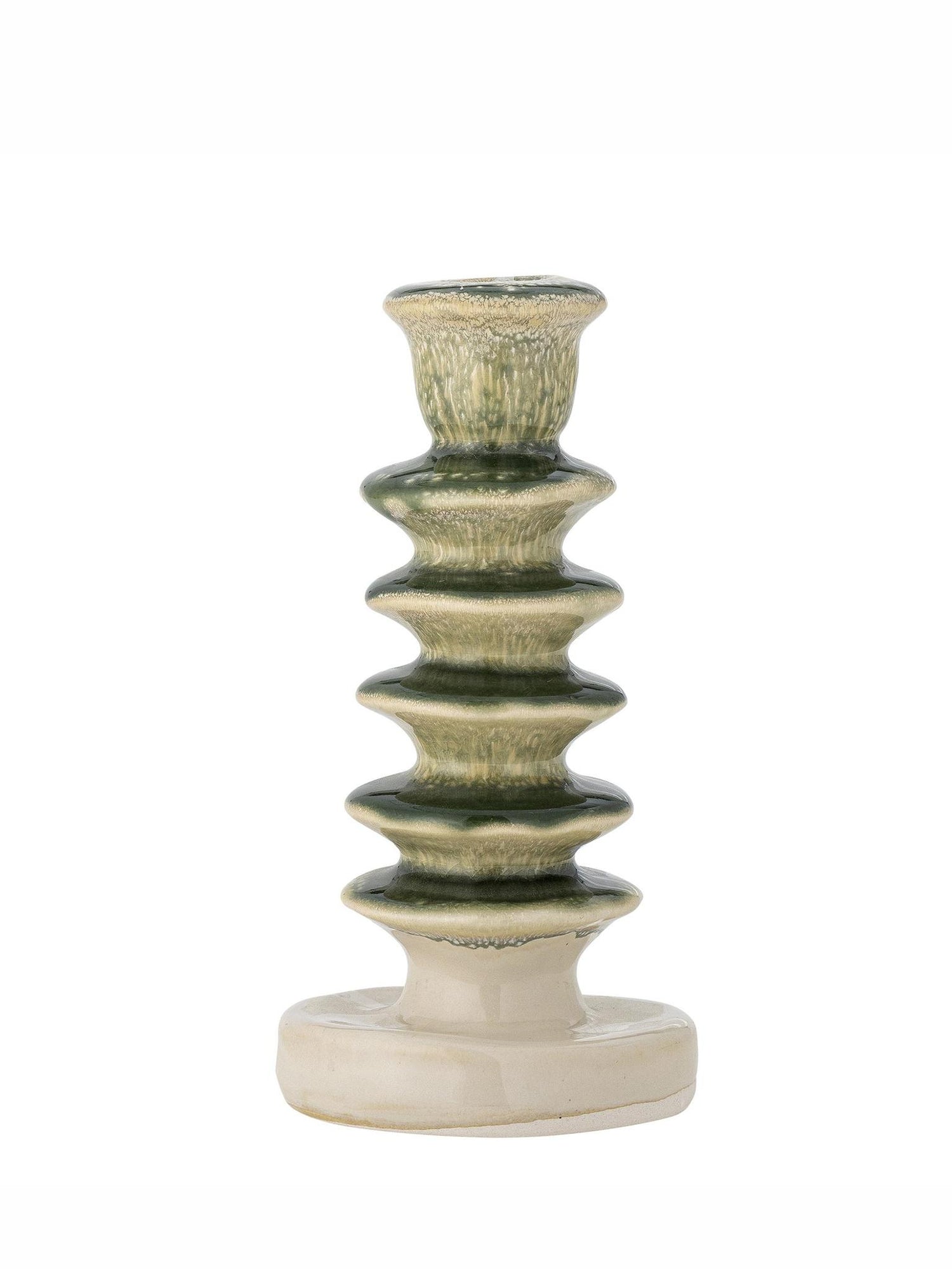 Cole Candle Holder, Green, Stoneware