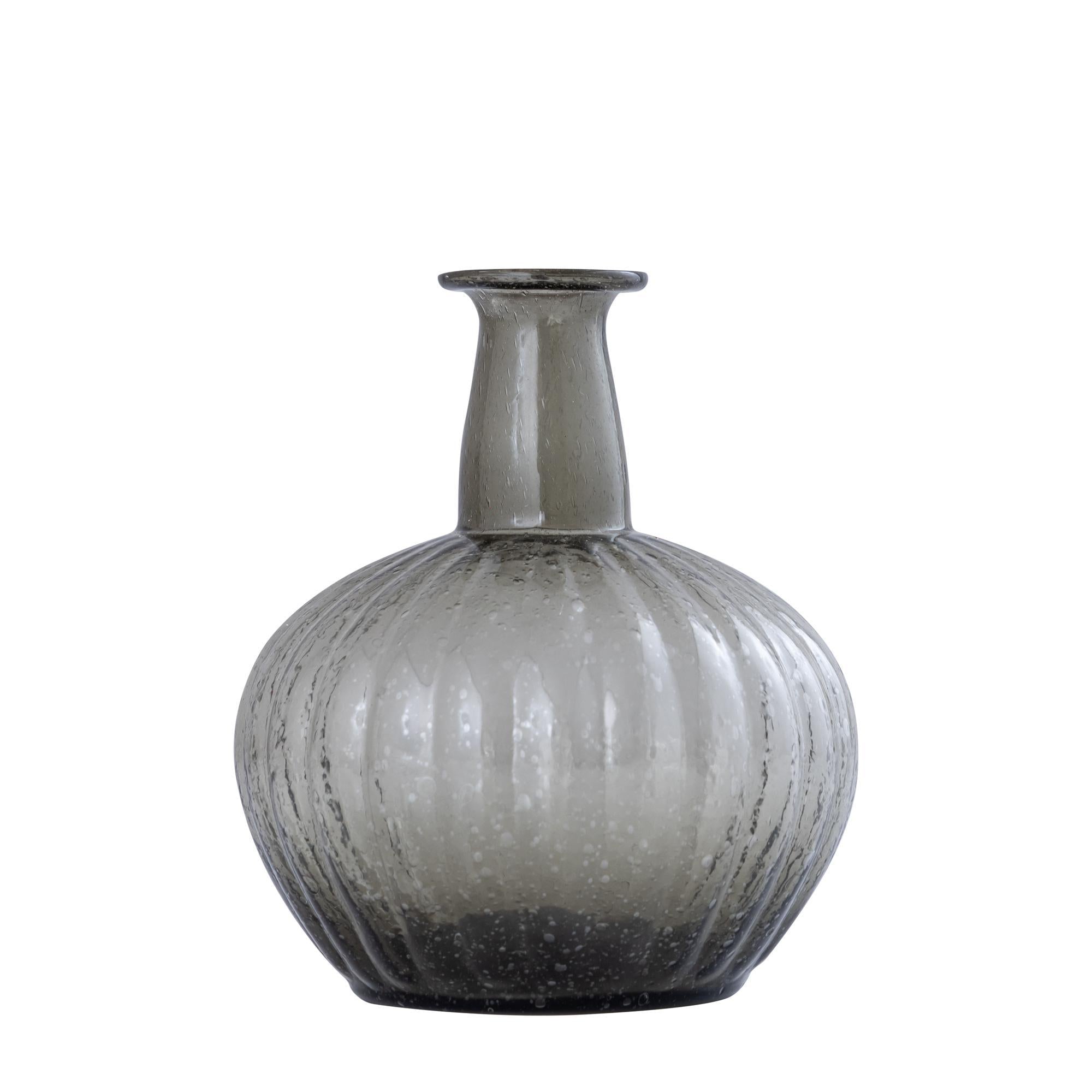 Fann Recycled Grey Glass Vase - 3 Shapes Available