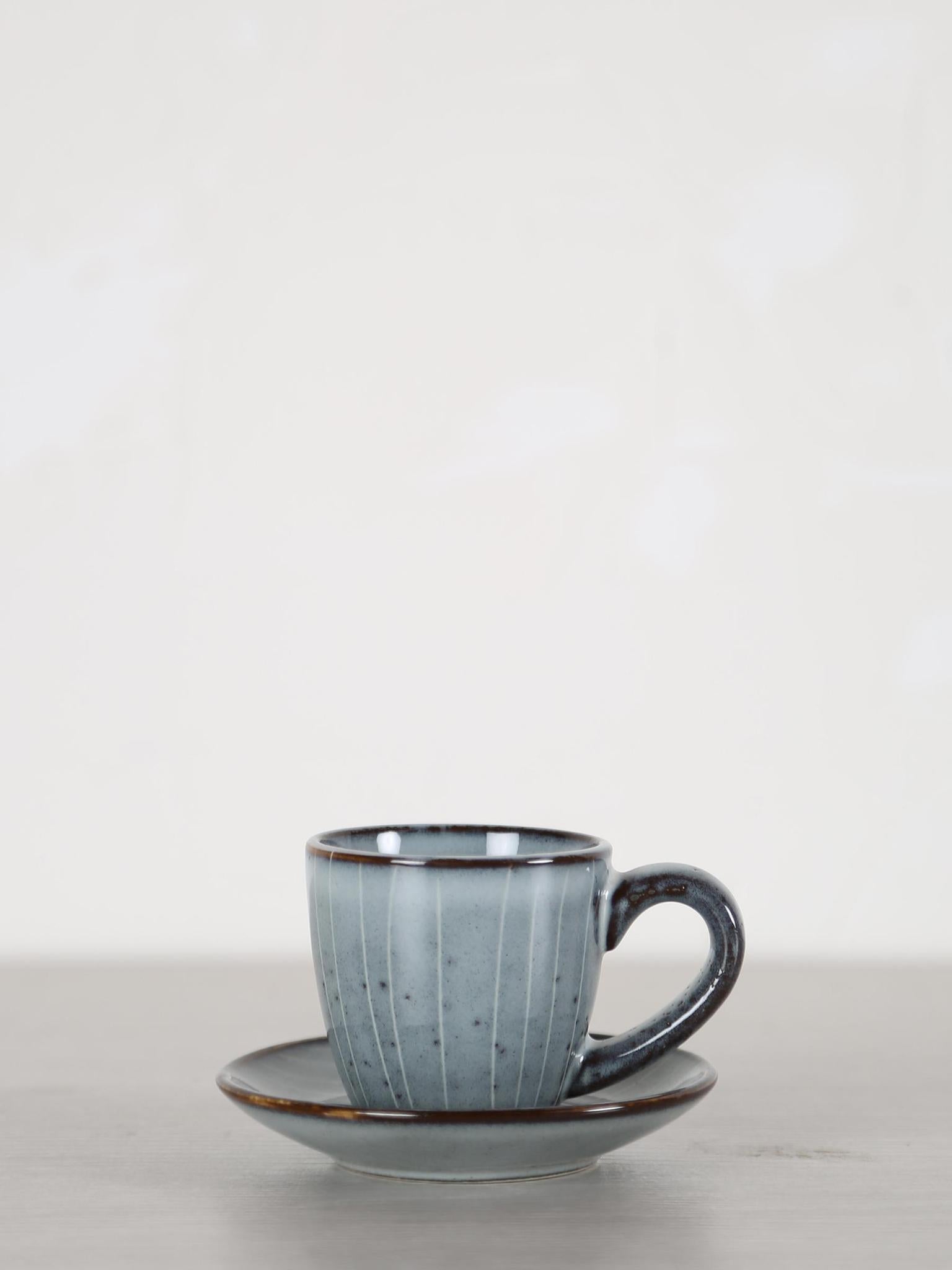 Nordic Sea Stoneware Espresso Cup & Saucer
