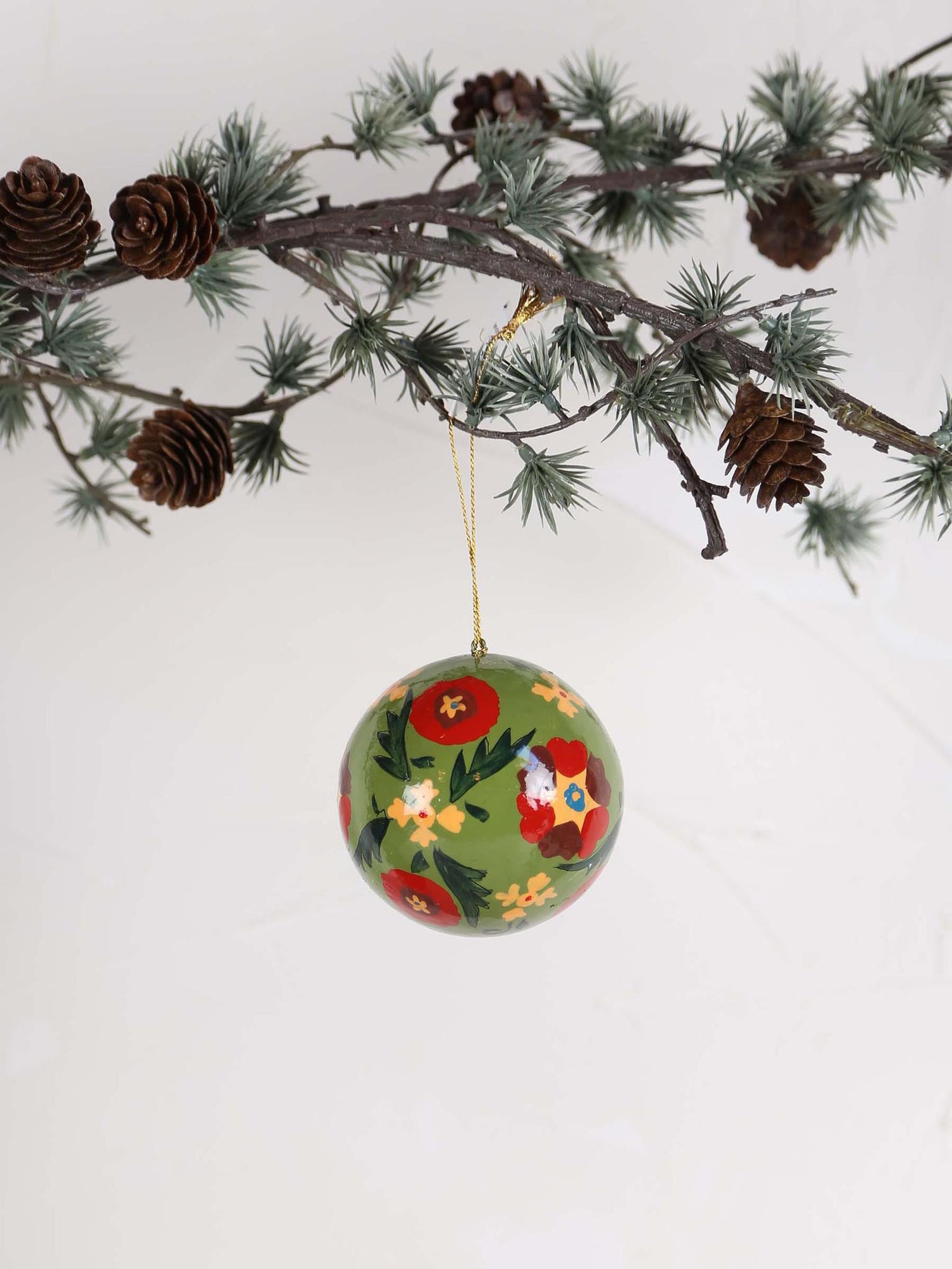 Handmade paper mache christmas Ornament