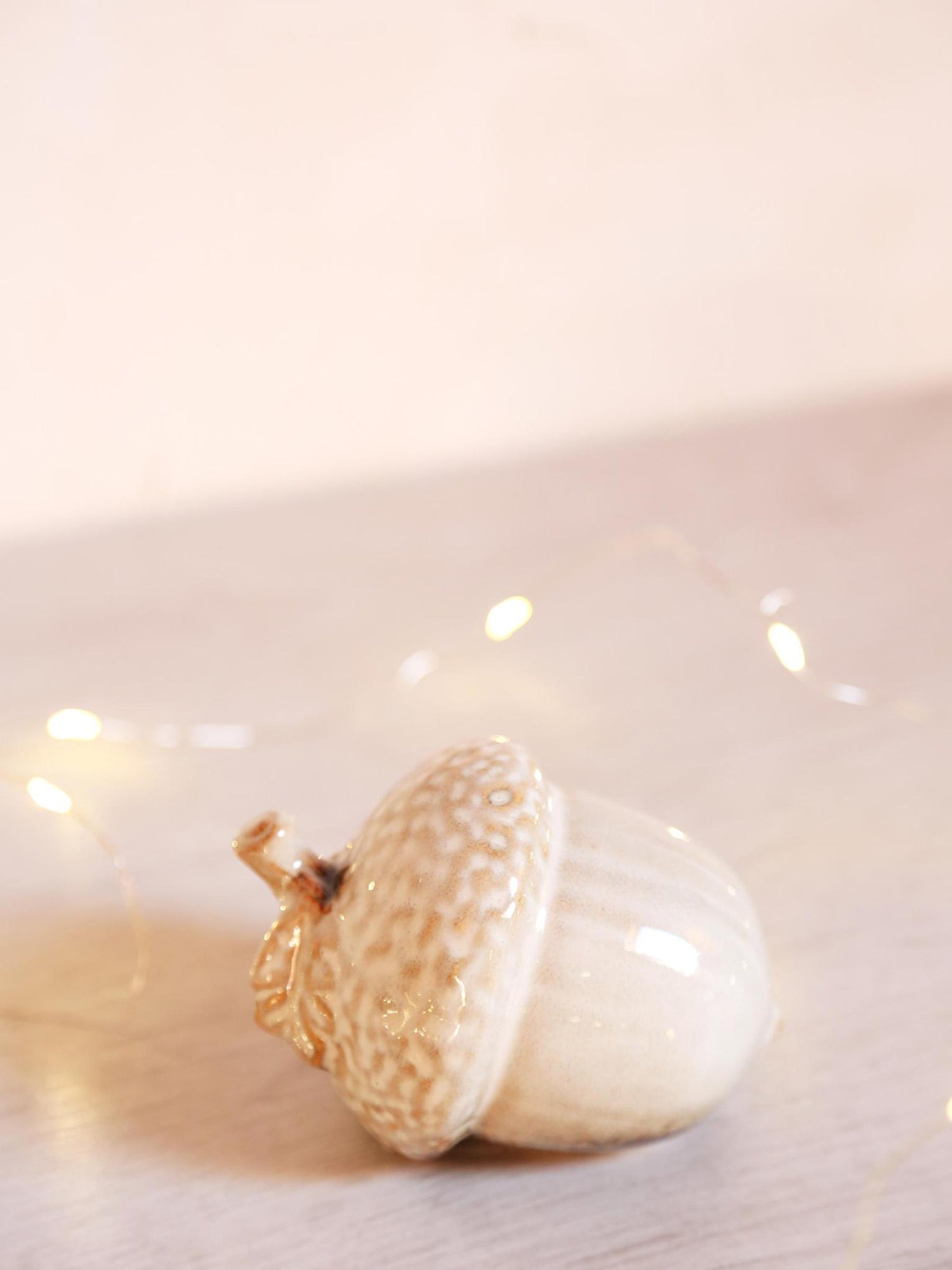 Large Ceramic Acorn - Porcelain, Auburn