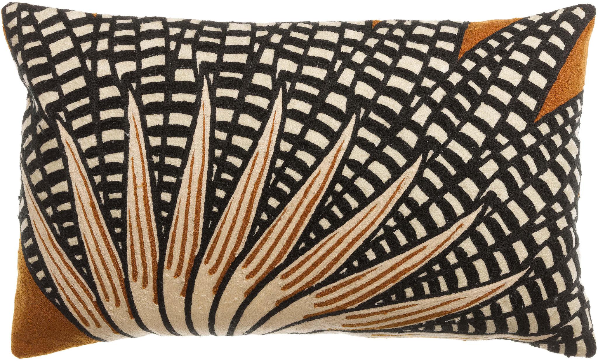 Embroidered Patterned Cushion - Ewan - 3 Colours Available - 30x50cm